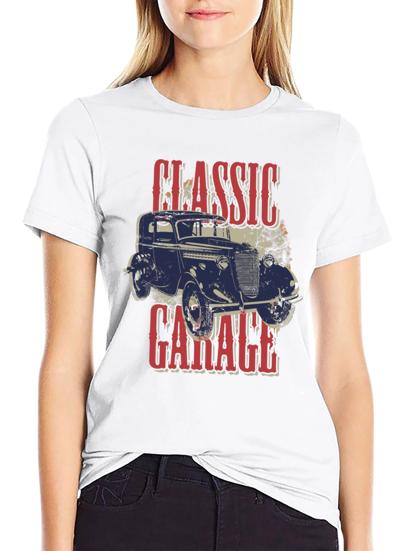 Black Classic Garage Car T-Shirt view 9