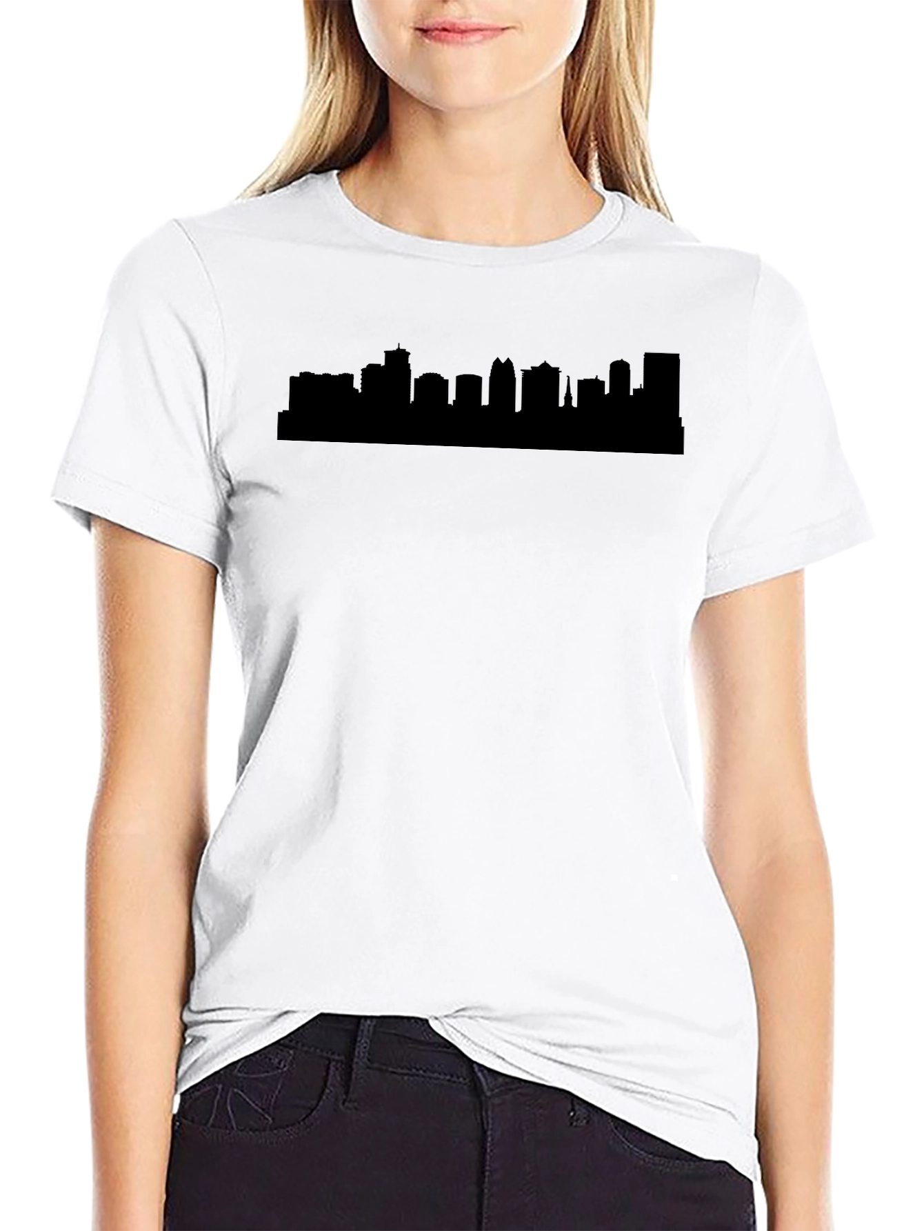 Black City Skyline Graphic Tee - Black view 9