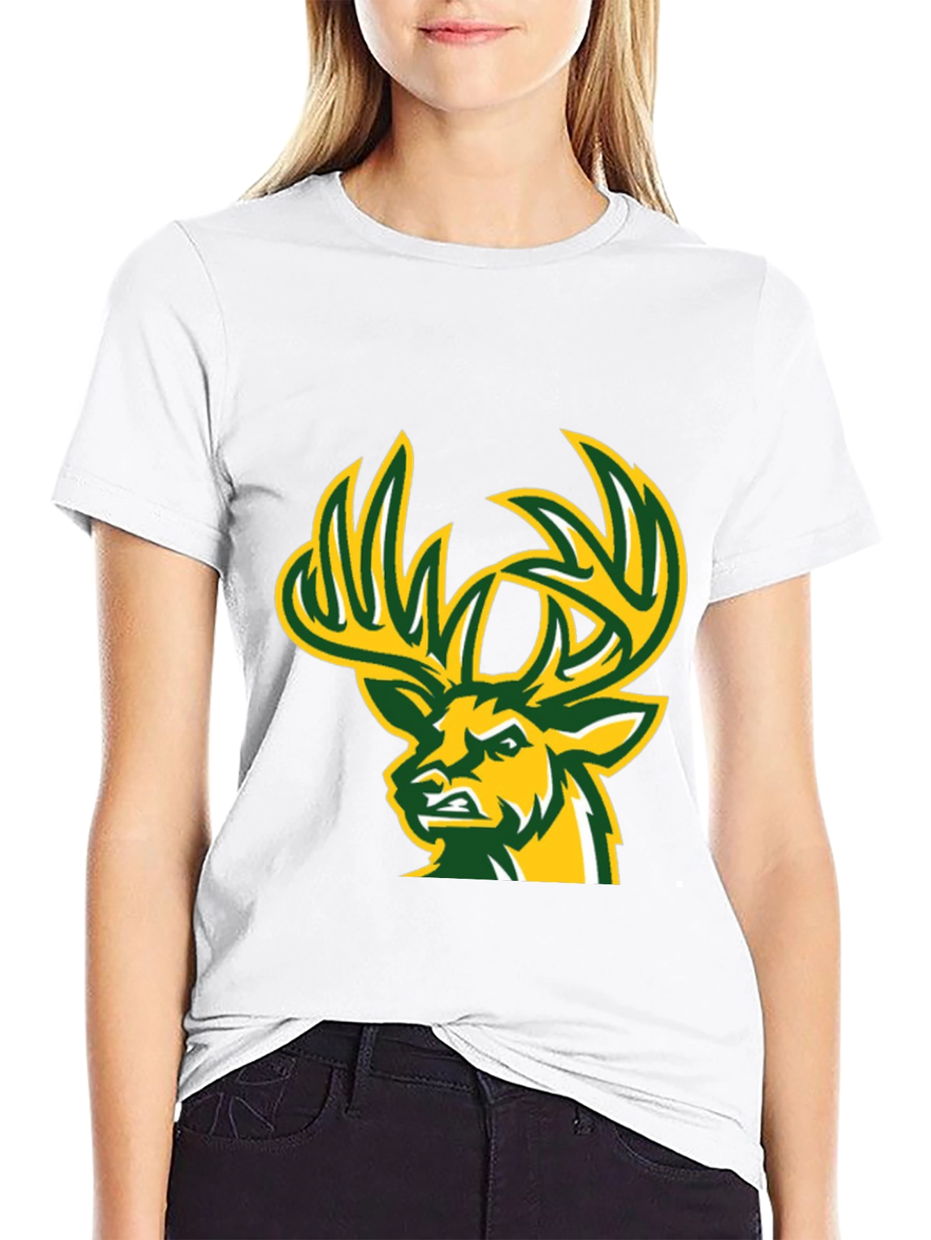 Black Deer Graphic T-Shirt - Black Cotton Tee view 9