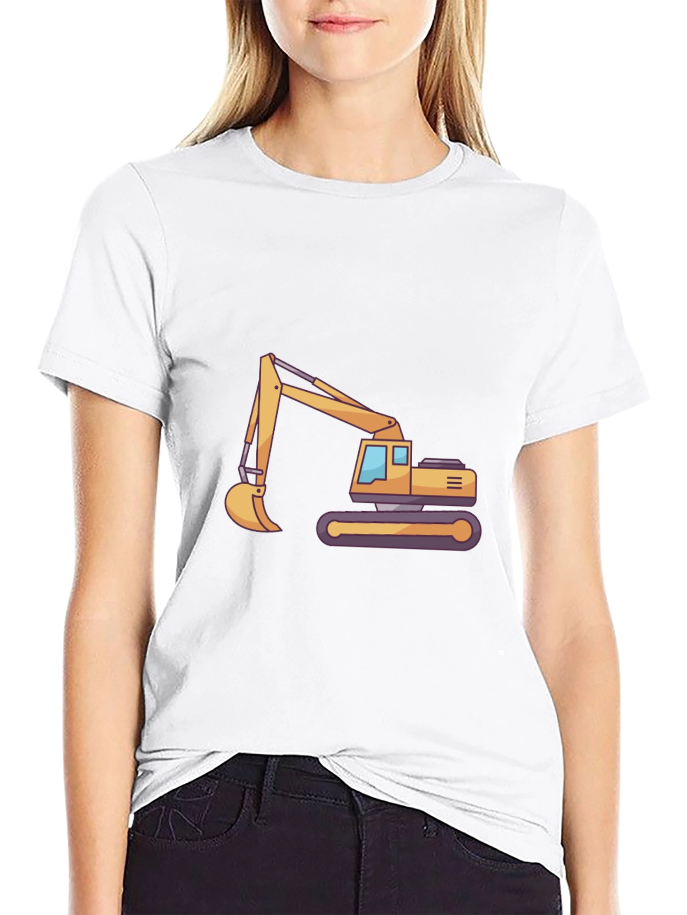 Black Excavator Graphic Tee - Construction Vehicle T-Shirt view 9