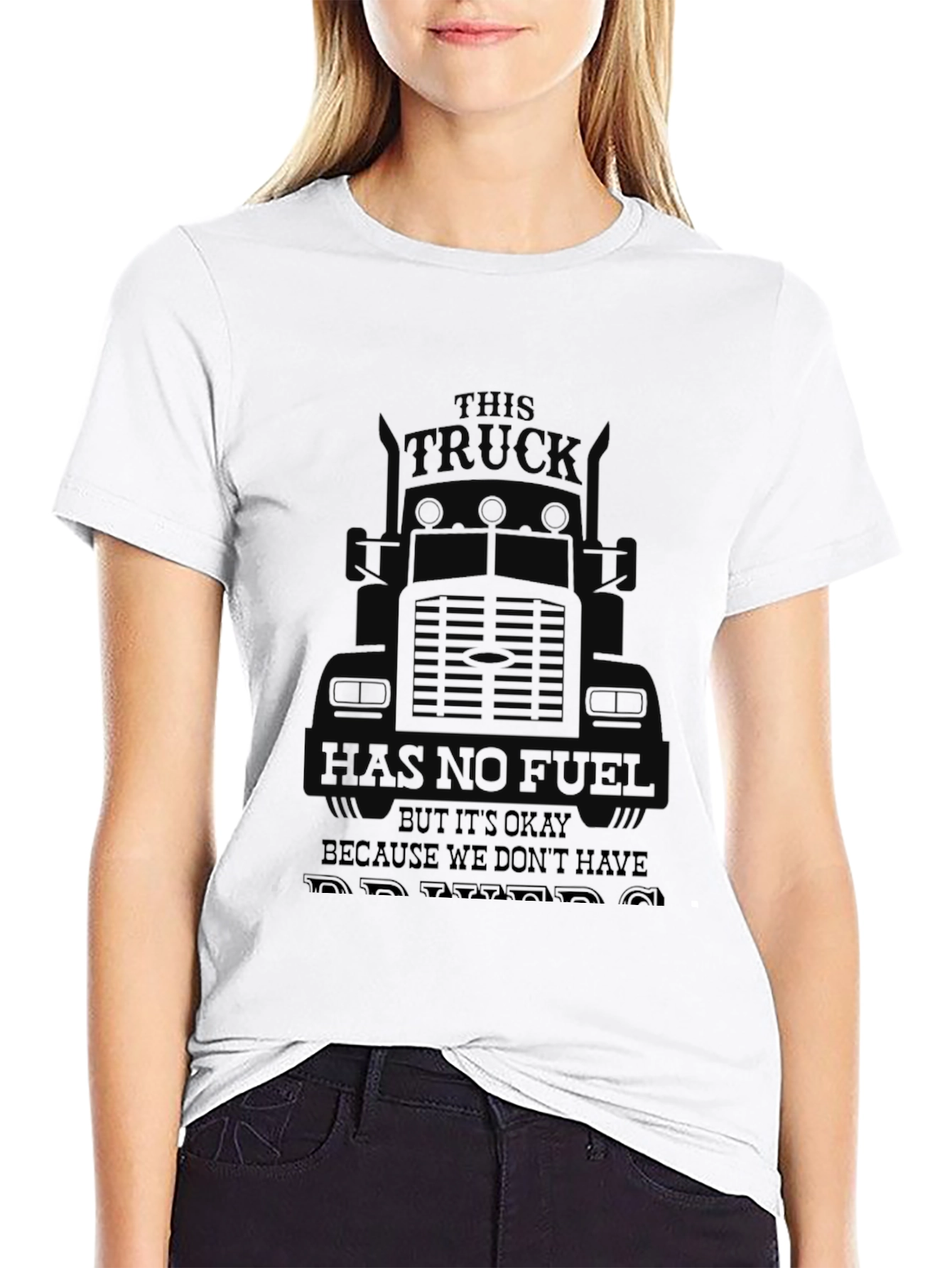 Black Funny Trucker Shirt - No Fuel, No Problems view 9