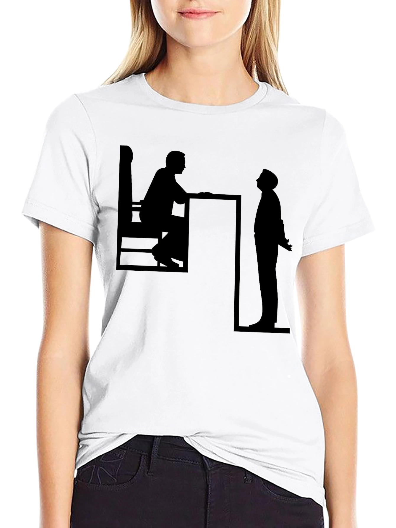 Black Silhouette Conversation Black T-Shirt view 9