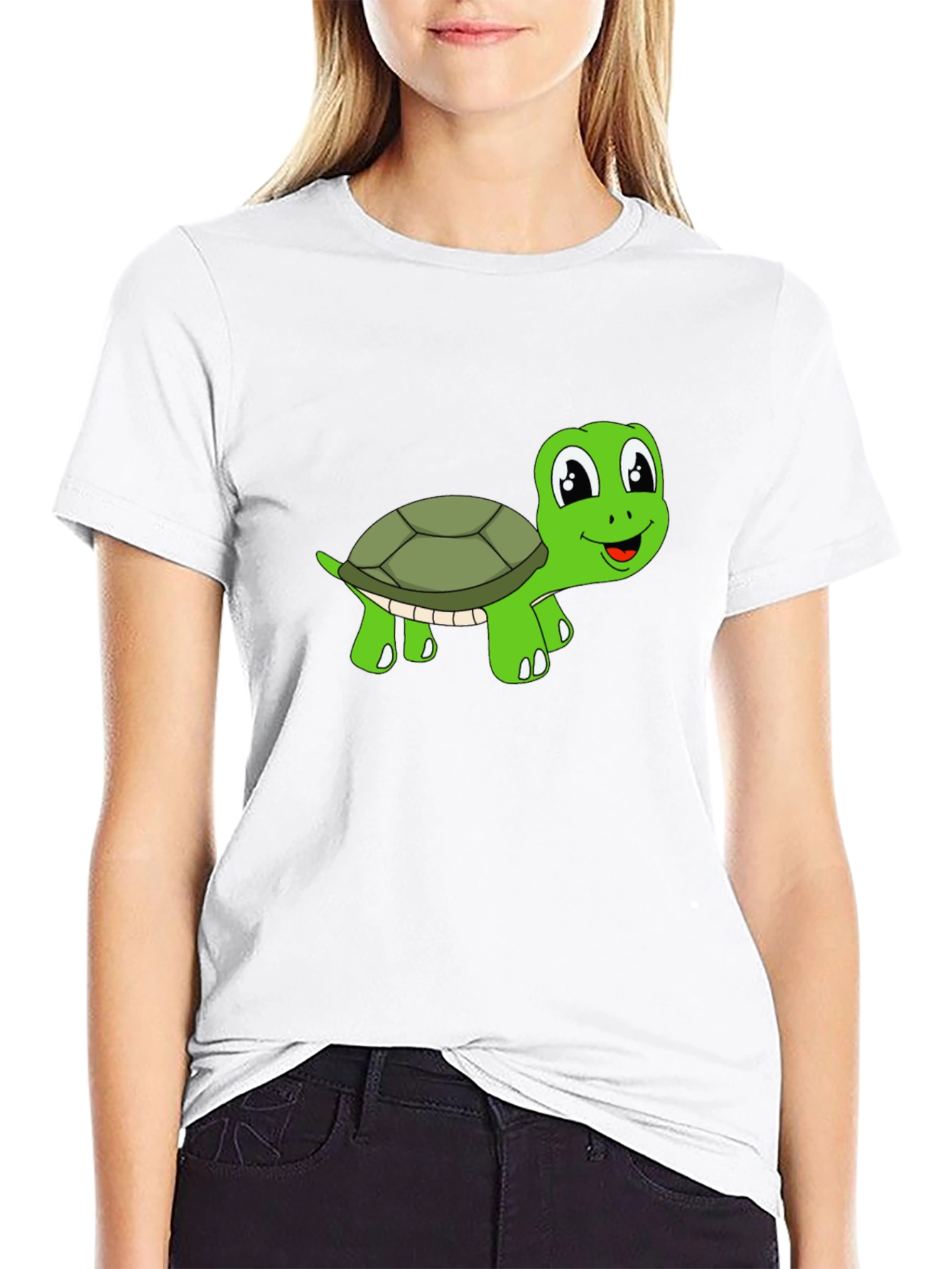 Black Cute Turtle Graphic T-Shirt - Black view 9