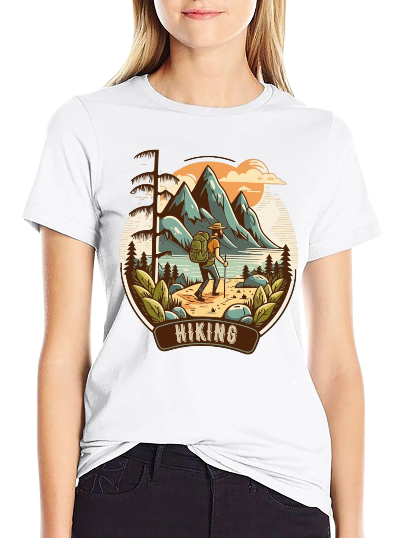 Black Hiking Adventure Graphic Tee view 9