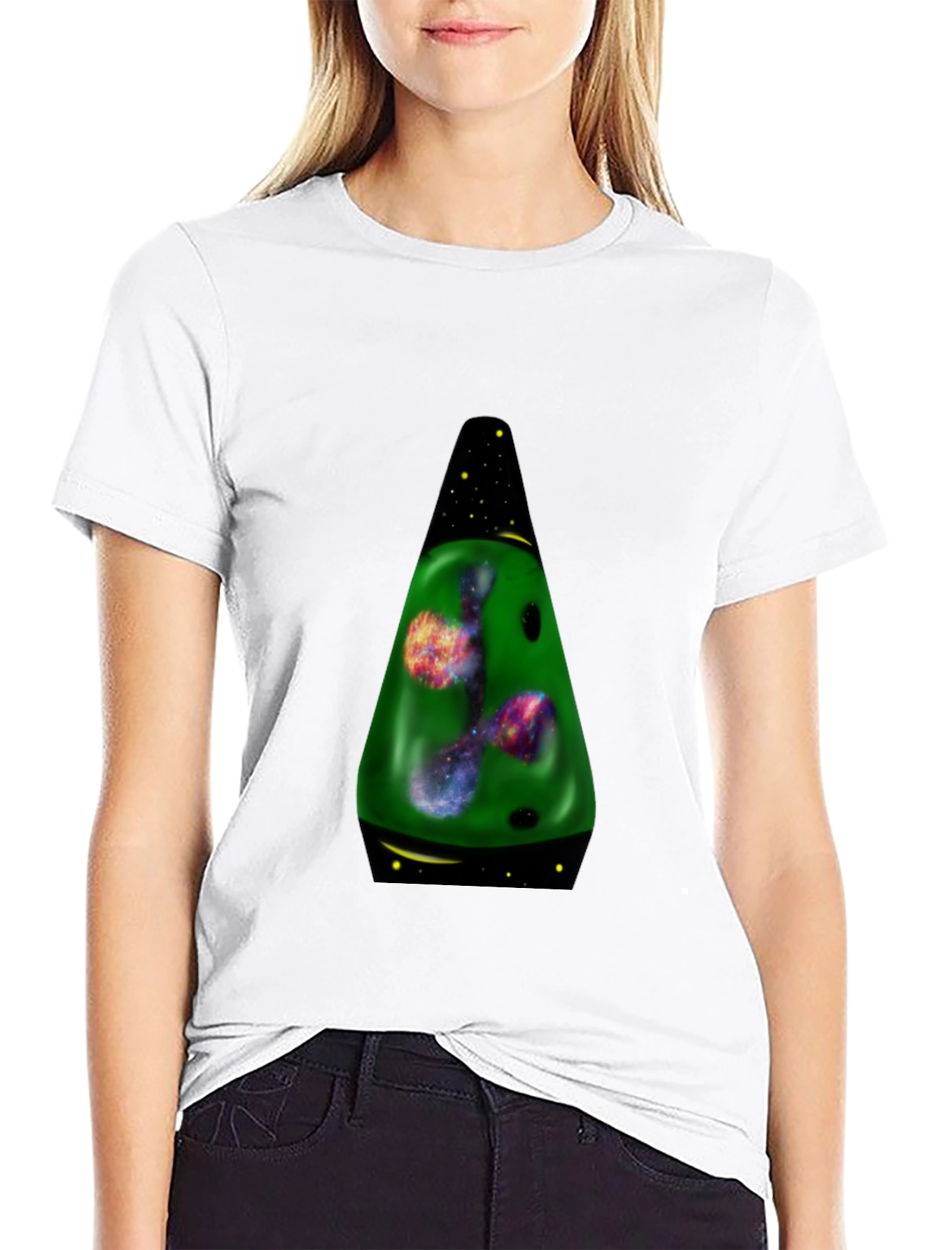 Black Galaxy Lava Lamp Graphic T-Shirt view 9