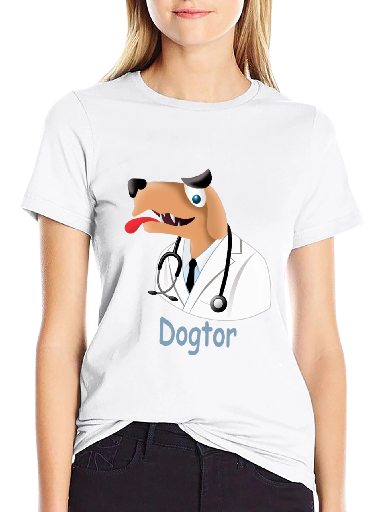 Black Dogtor T-Shirt - Funny Doctor Dog Tee view 9