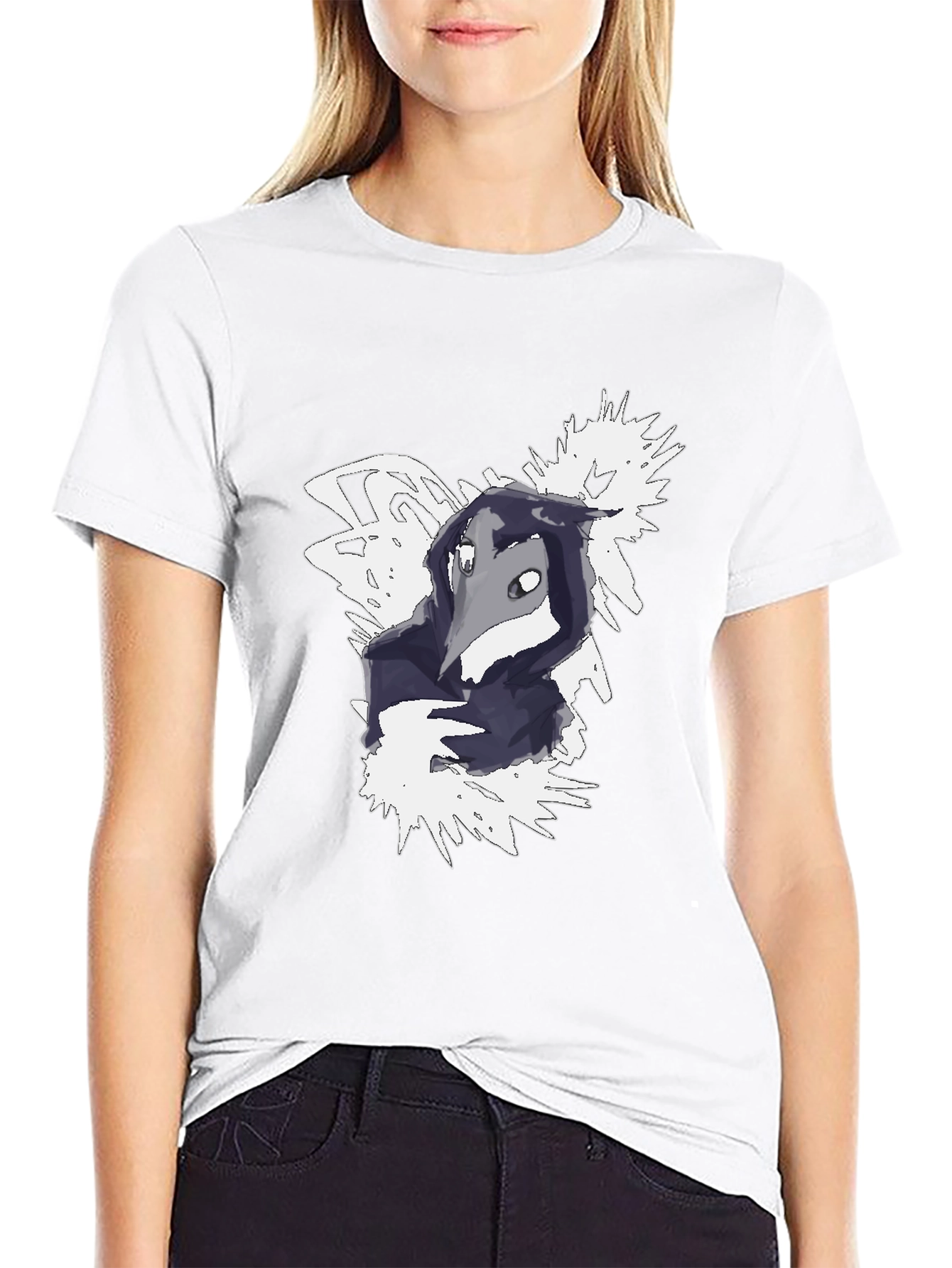 Black Plague Doctor Graphic T-Shirt - Black view 9