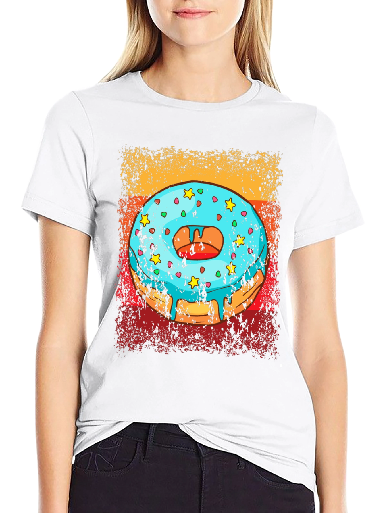 Black Donut Graphic Tee - Novelty T-Shirt view 9