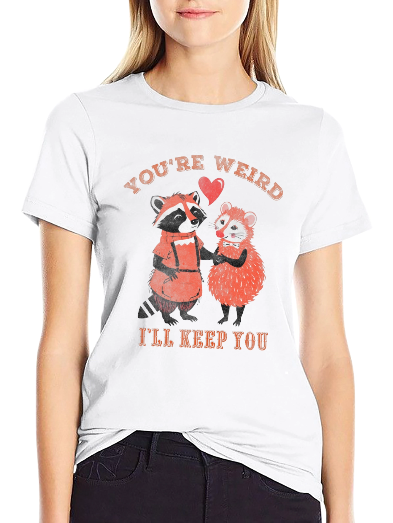 Black You're Weird, I'll Keep You Graphic Tee view 9