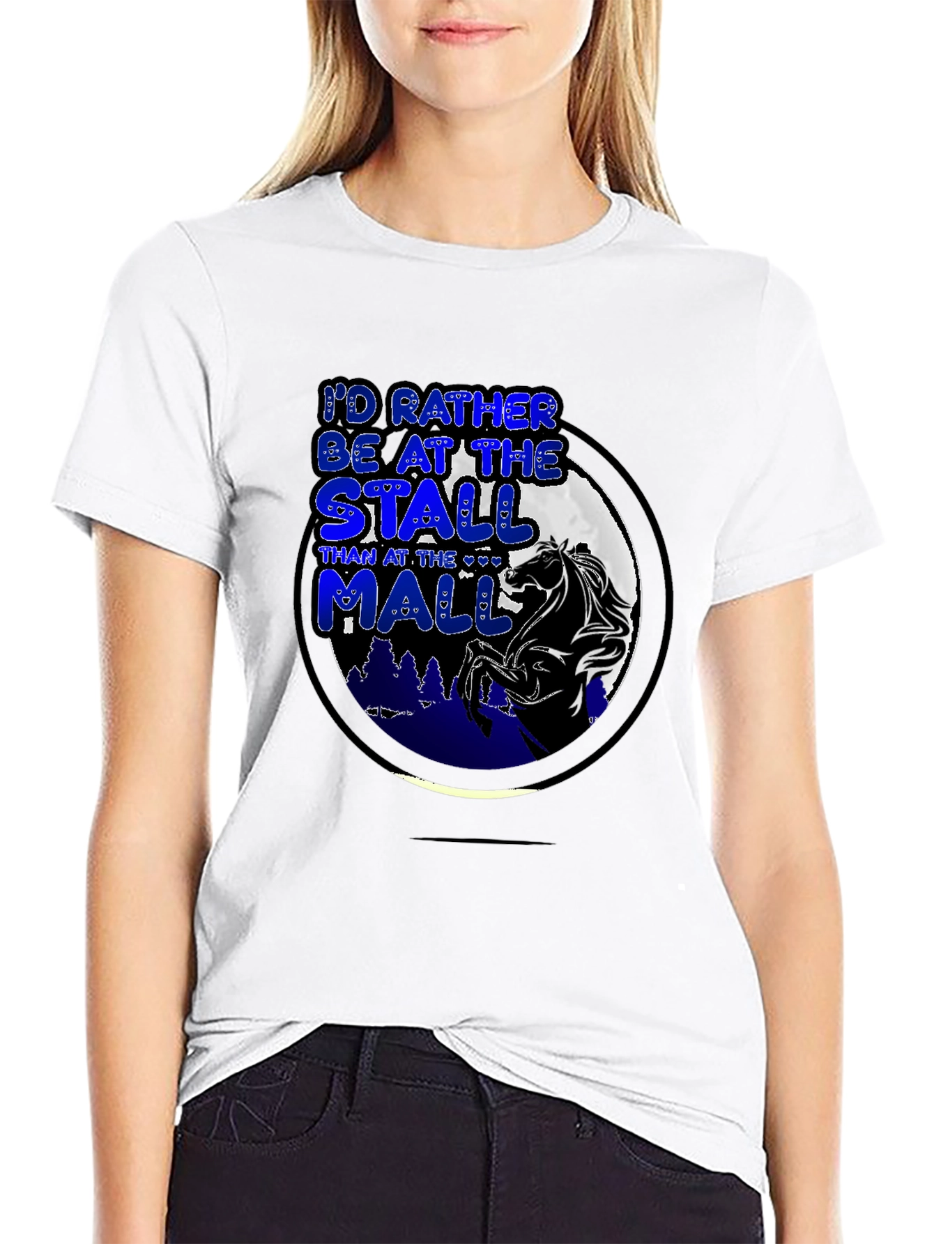 Black Horse Stall Over Mall Graphic Tee view 9