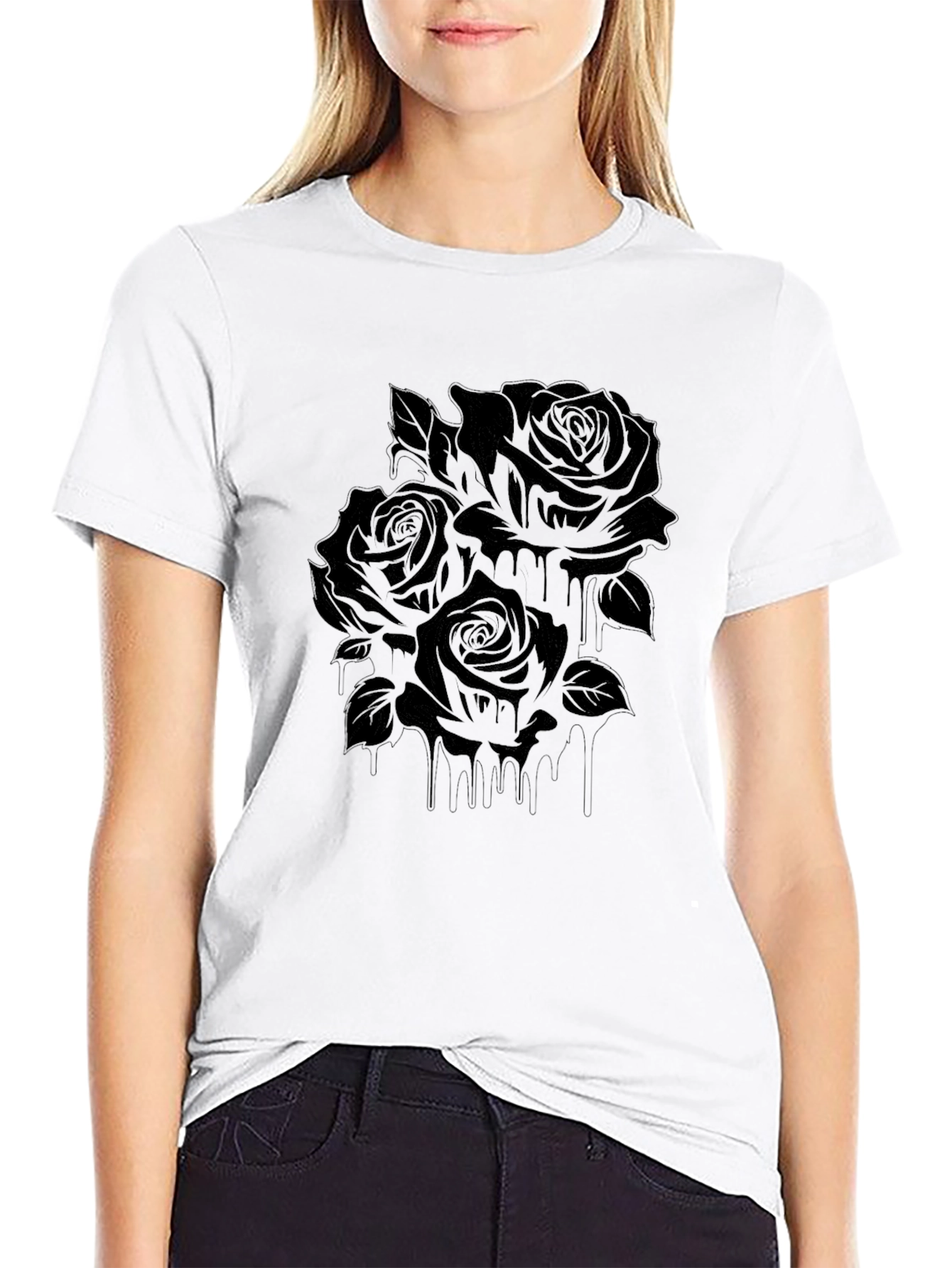 Black Black Roses Graphic T-Shirt view 9