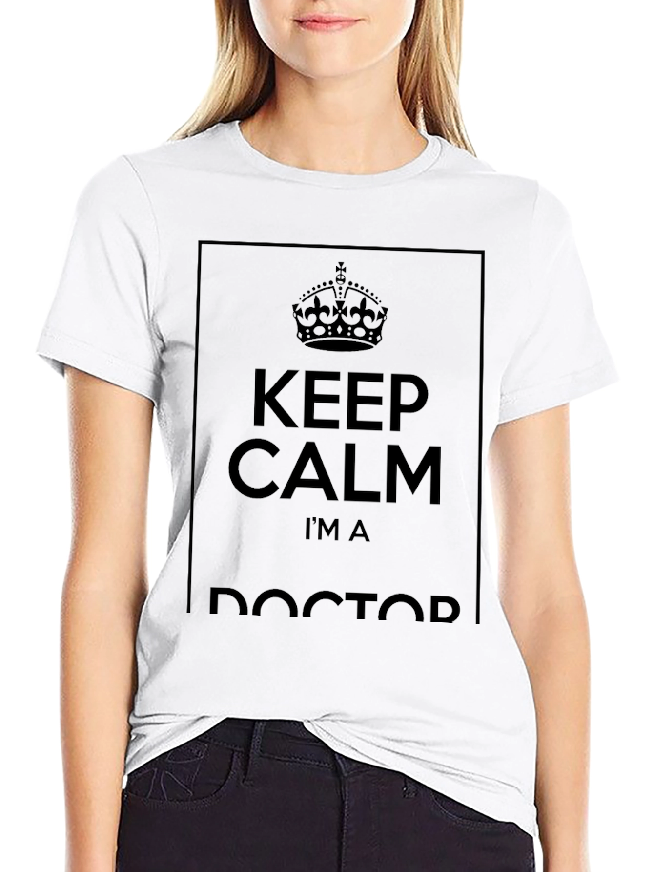 Black Keep Calm I'm a Doctor Black T-Shirt view 9