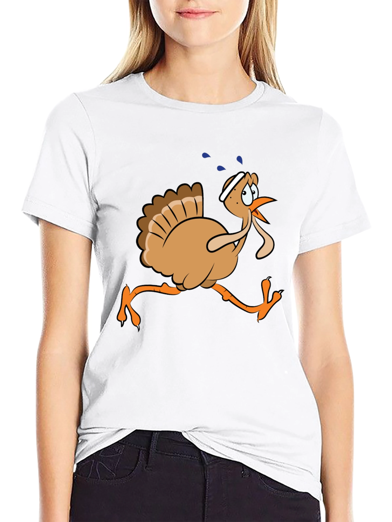 Black Running Turkey Graphic T-Shirt view 9