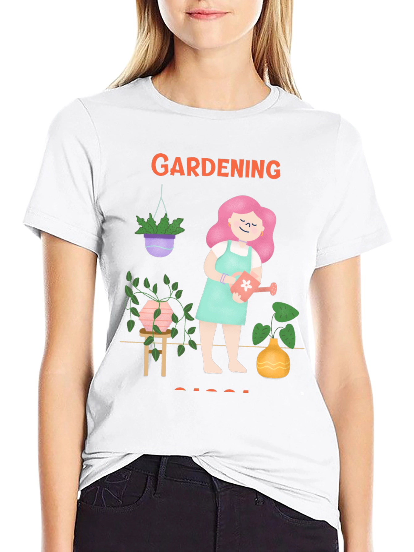 Black Gardening T-Shirt Cute Plant Lover Tee view 9