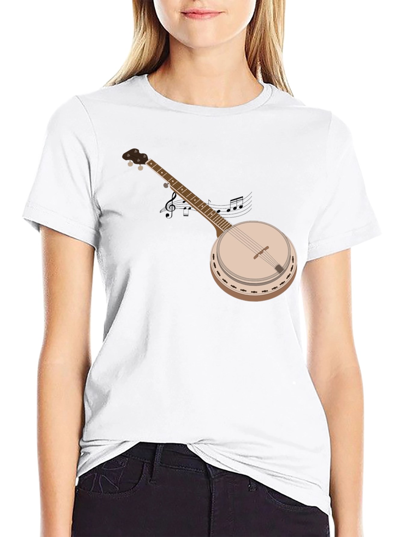 Black Banjo Graphic T-Shirt - Music Lover Tee view 9