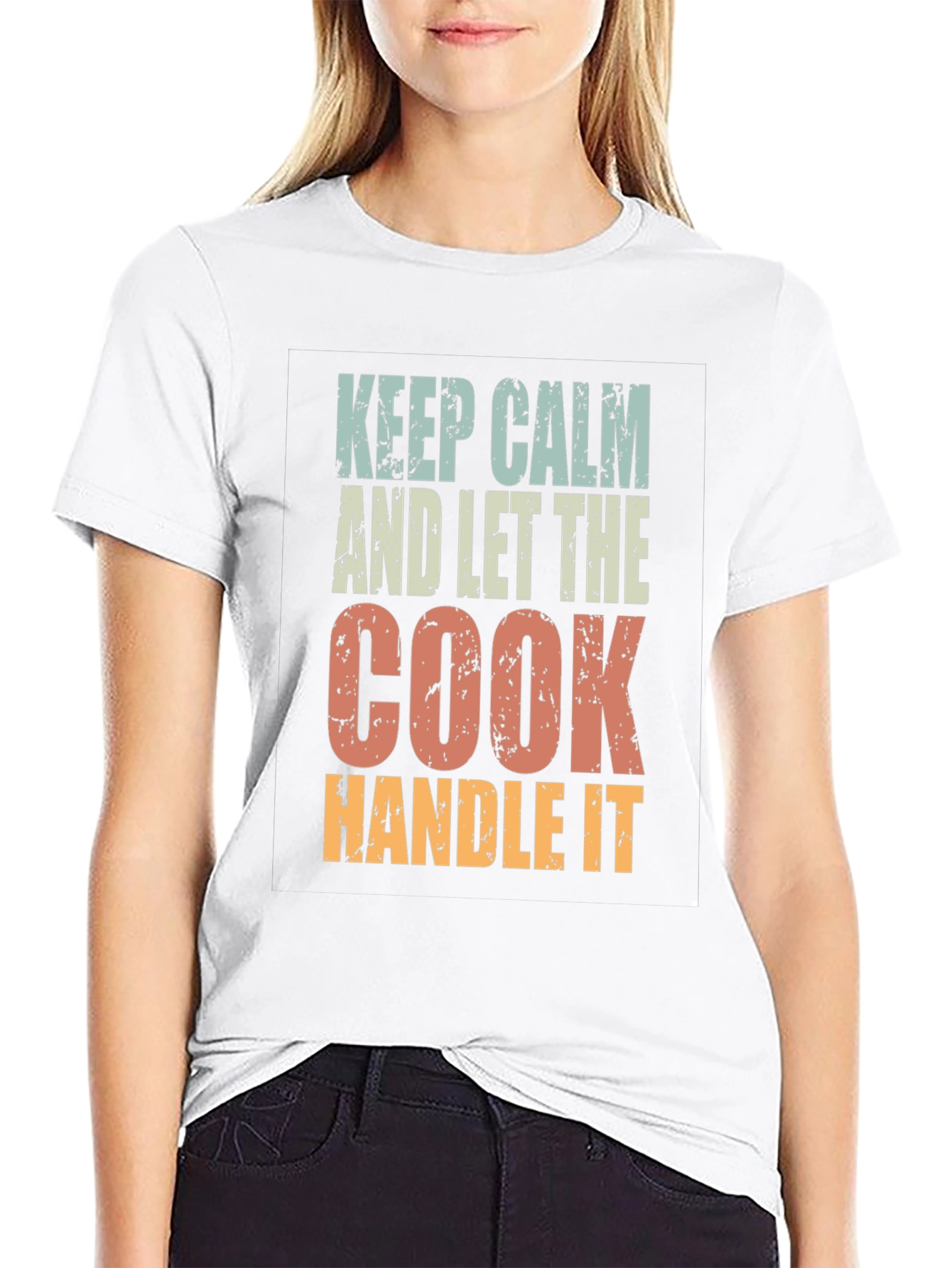 Black Keep Calm Cook T-Shirt - Chef Gift Idea view 9