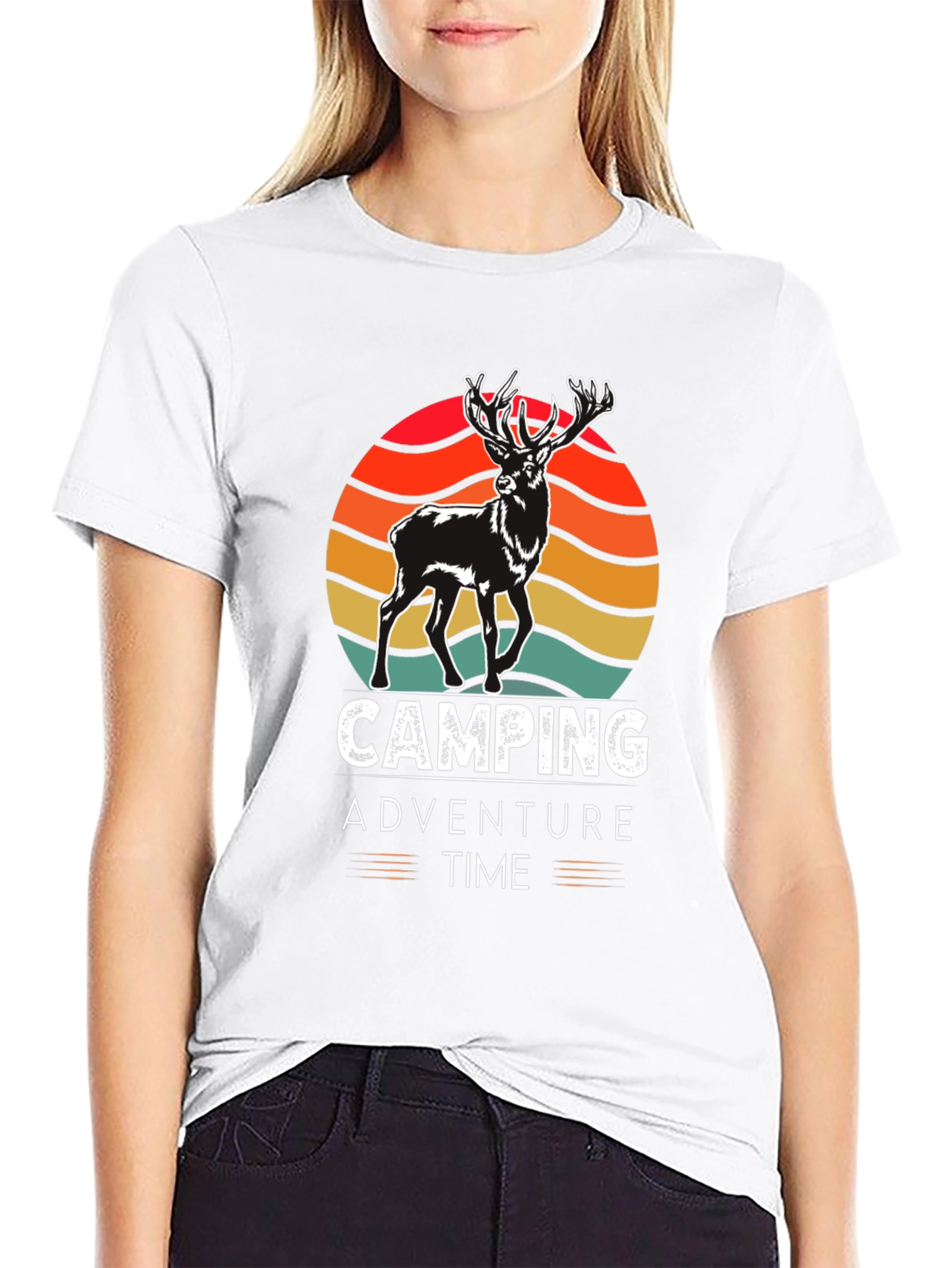 Black Camping Adventure Time Graphic Tee view 9