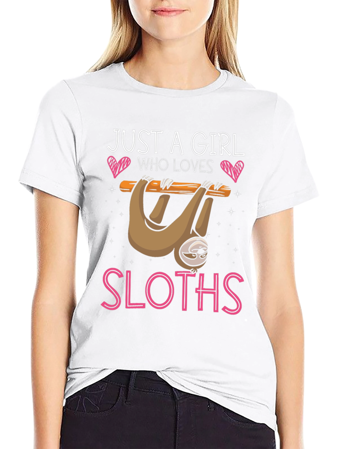 Black Girl Loves Sloths T-Shirt - Cute Sloth Design view 9