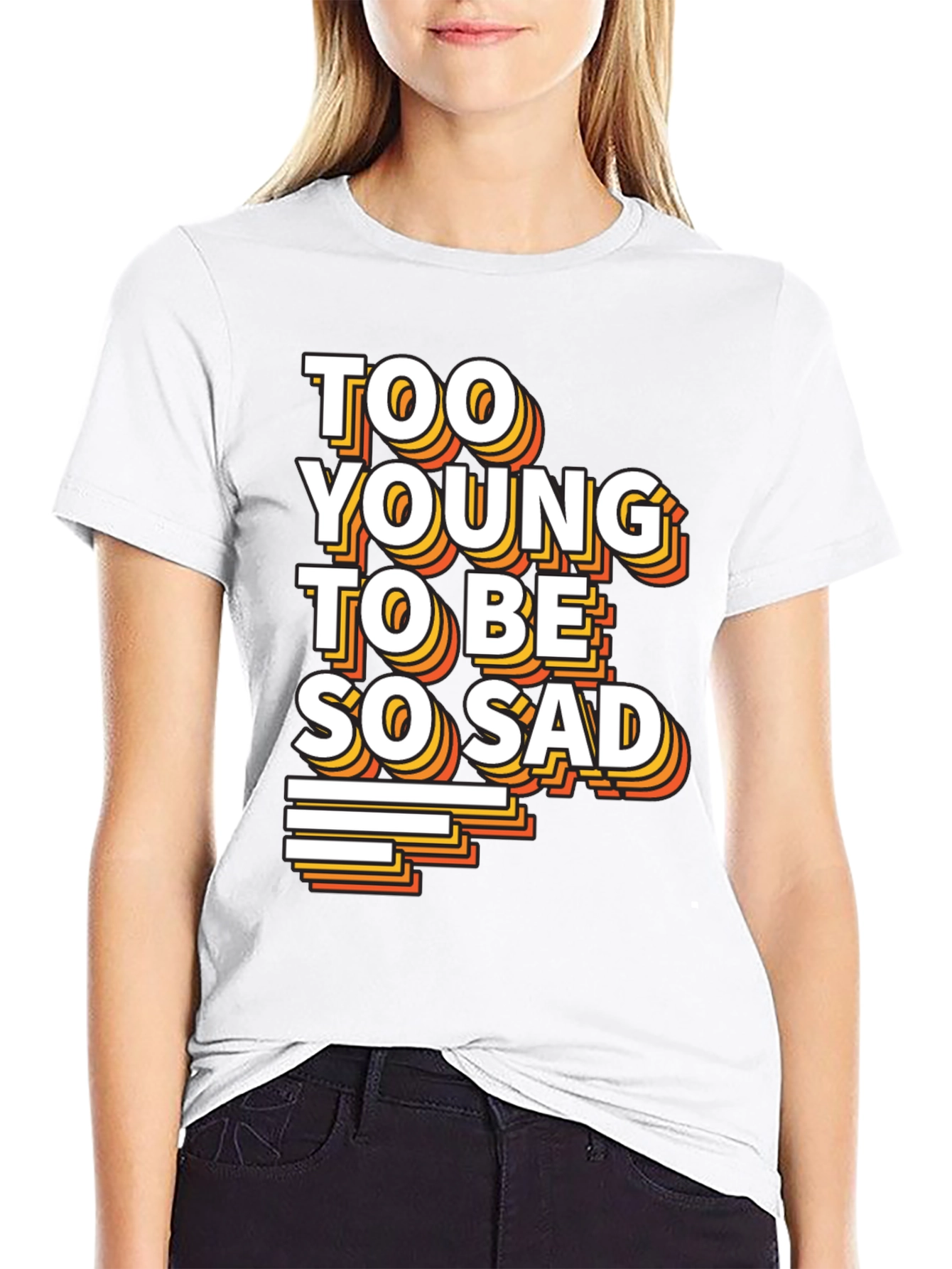 Black Too Young To Be So Sad Graphic Tee view 9