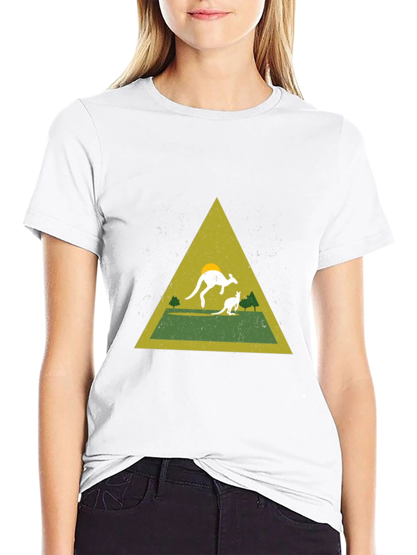 Black Kangaroo Triangle Graphic Tee - Black view 9