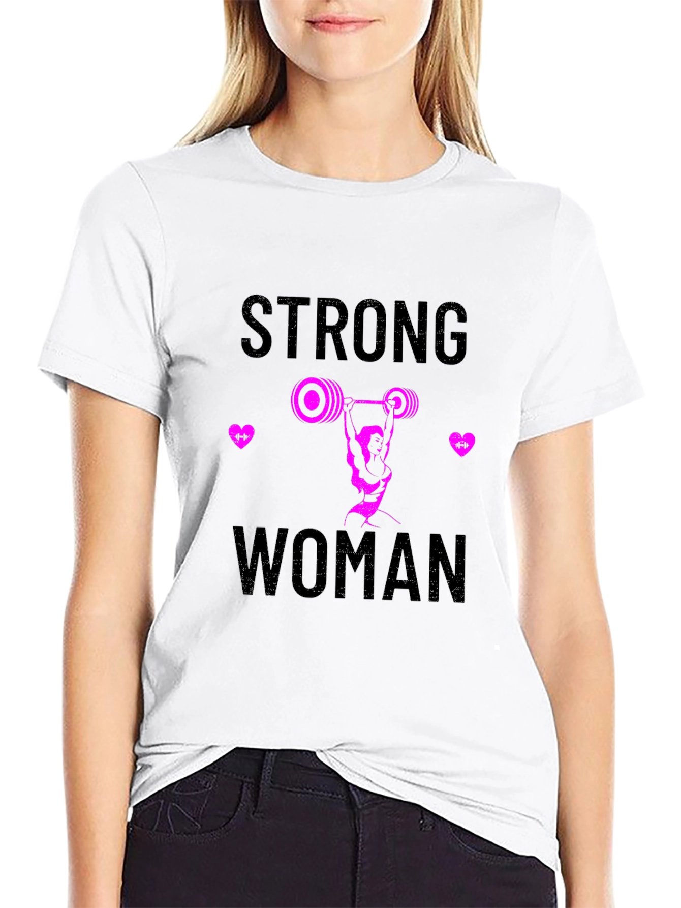 Black Strong Woman Graphic T-Shirt - Black view 9