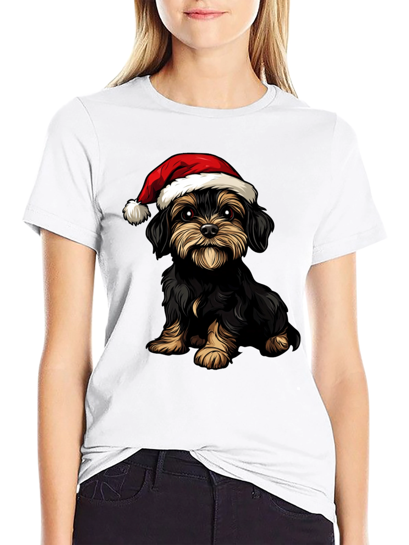 Black Christmas Dog T-Shirt view 9