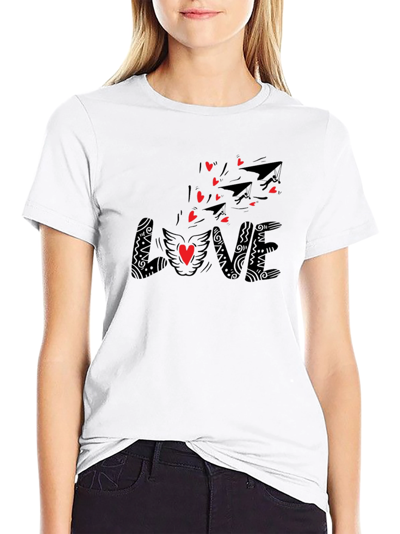 Black Love Heart T-Shirt - Valentine's Day view 9
