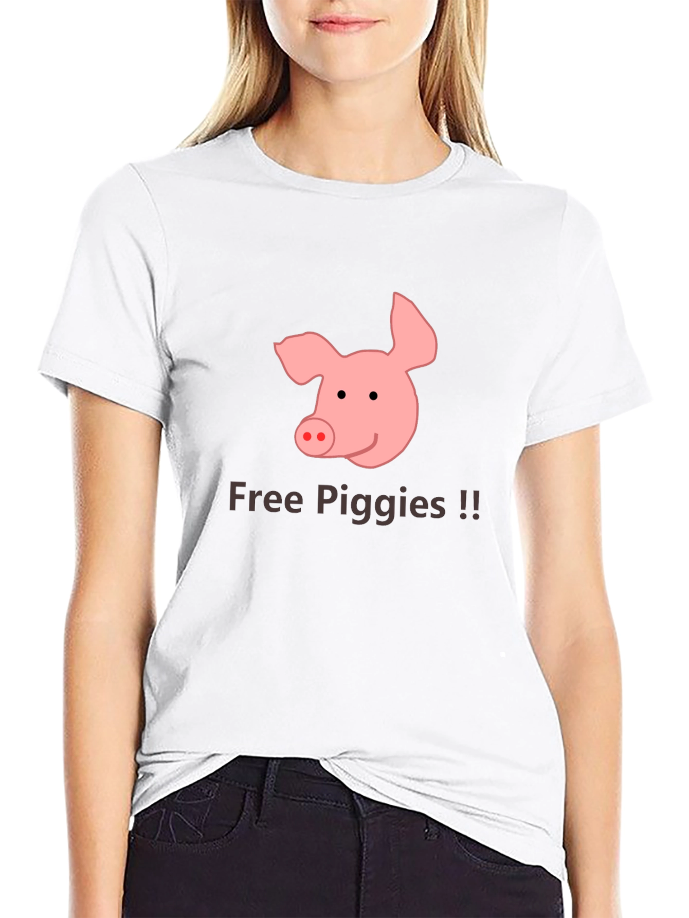 Black Free Piggies Black T-Shirt view 9