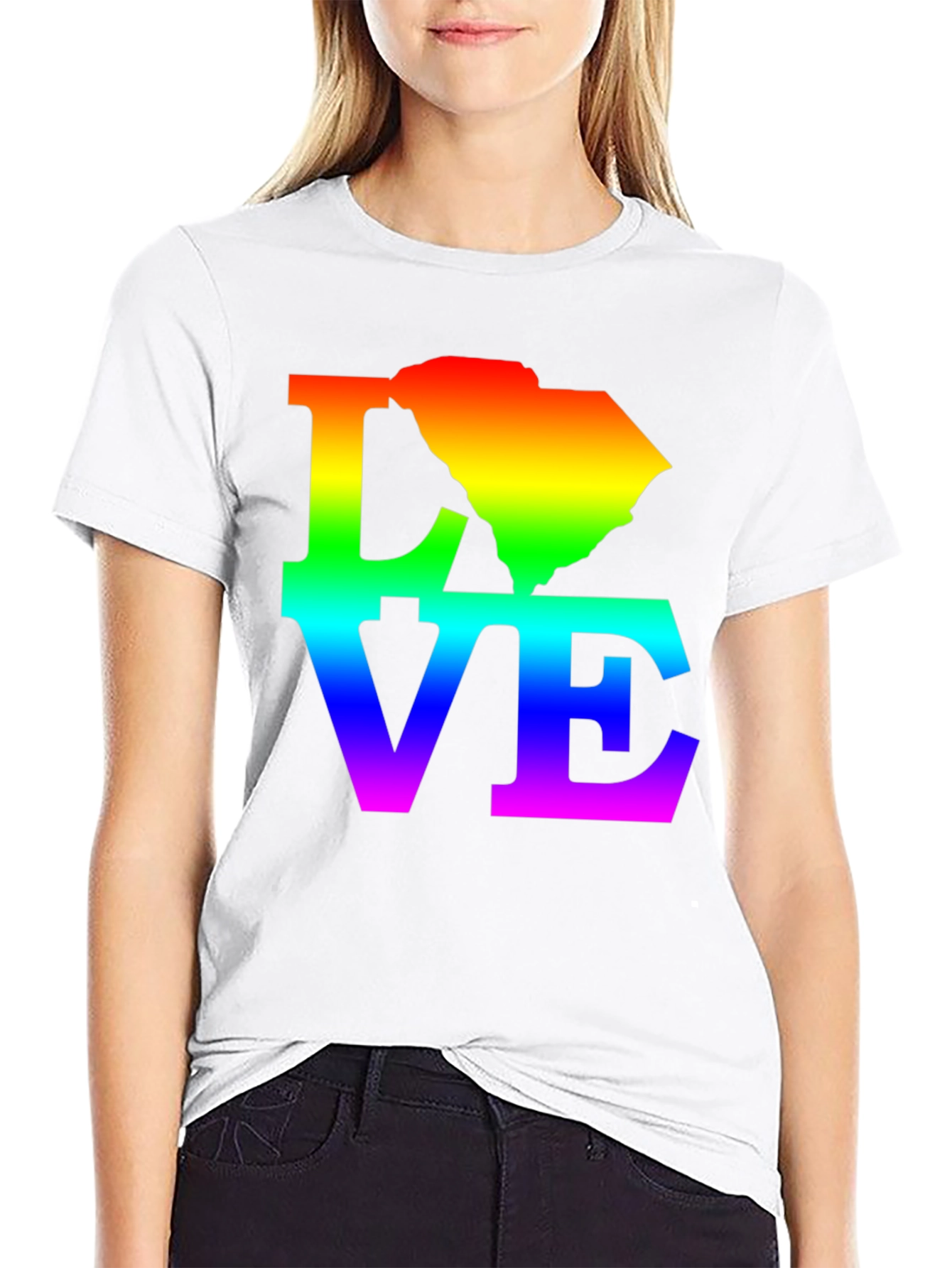 Black Rainbow South Carolina Love T-Shirt view 9