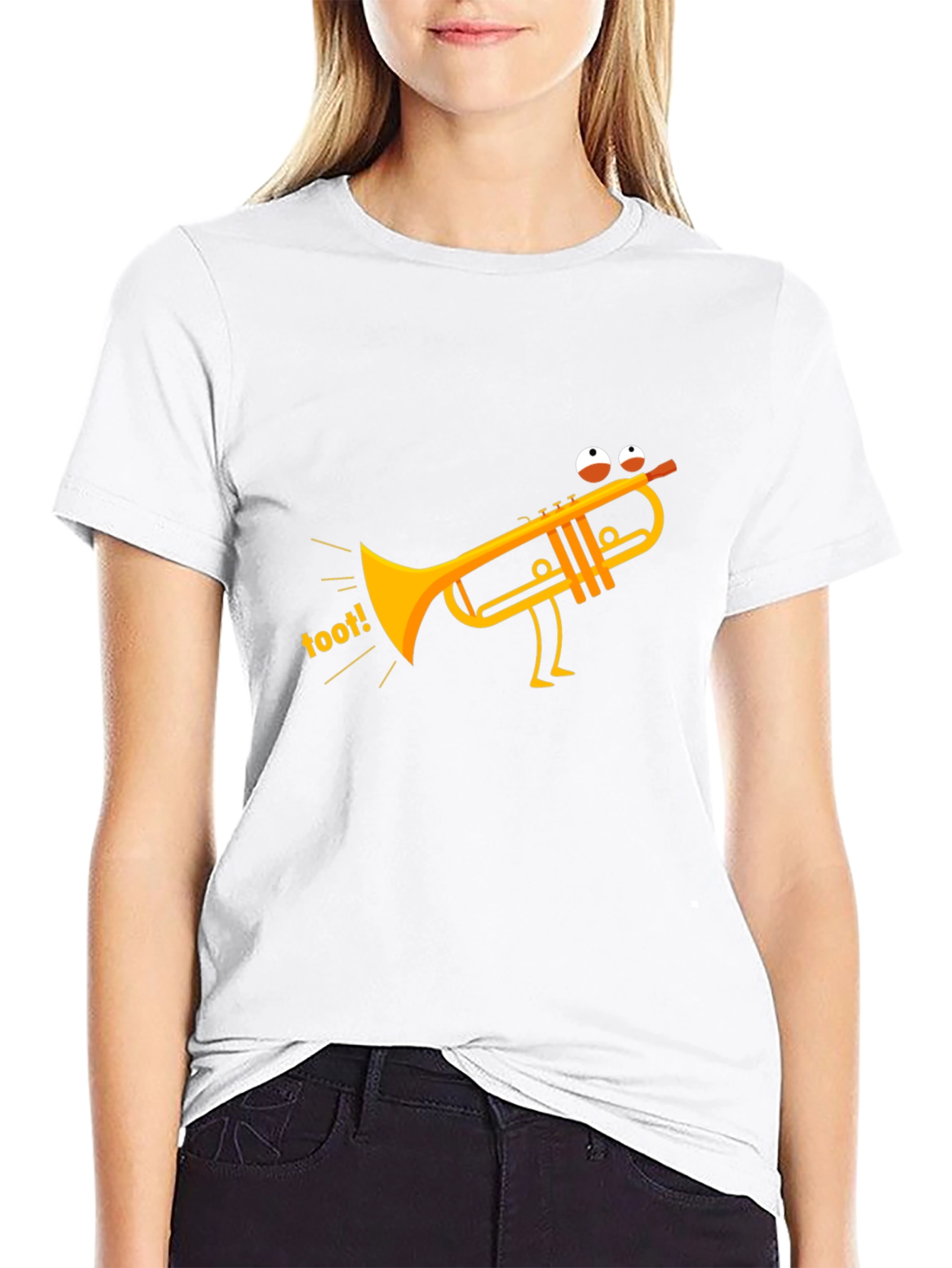 Black Funny Toot Trumpet Black T-Shirt view 9