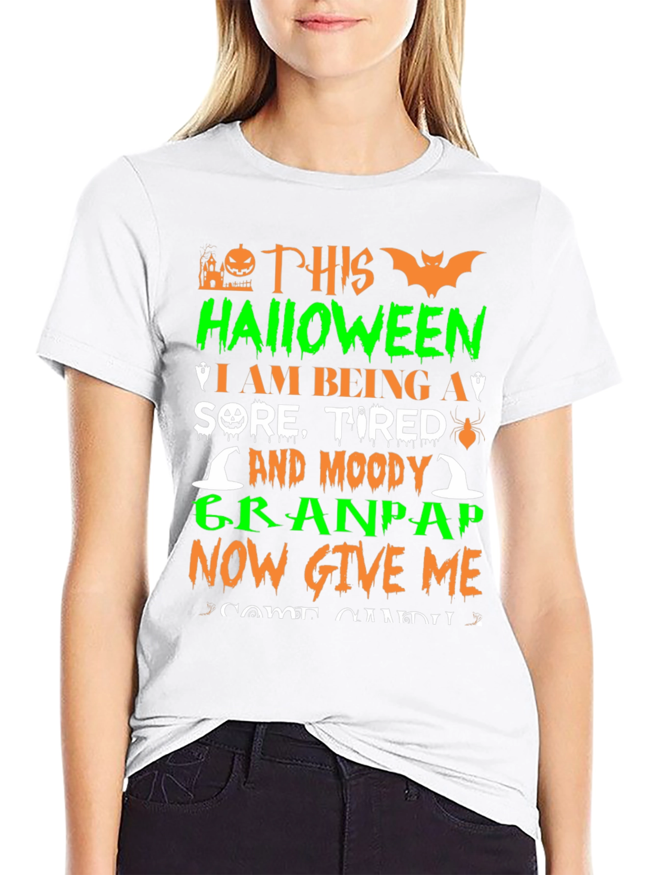 Black Funny Halloween Grandpap T-Shirt view 9