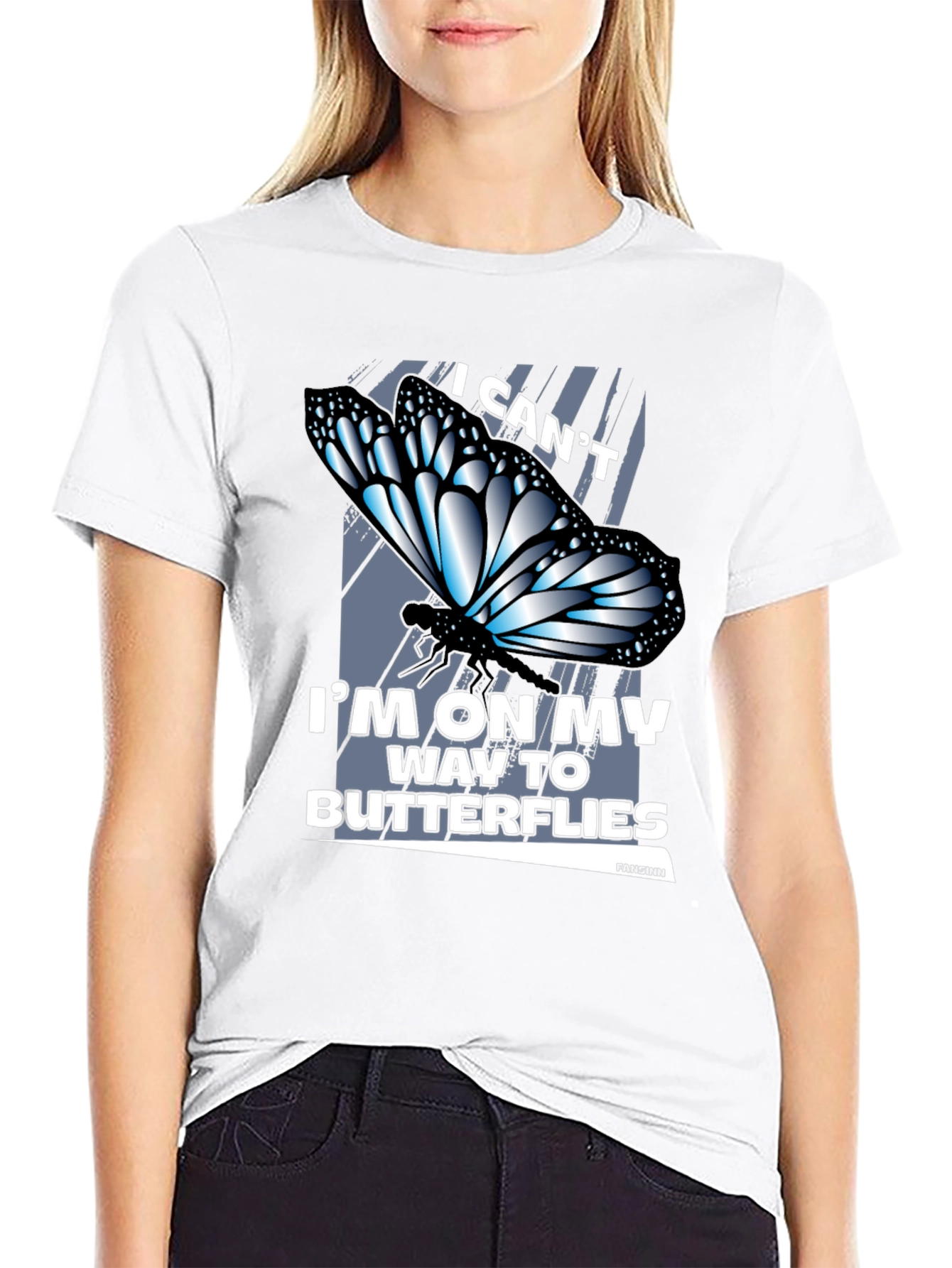 Black Butterfly Graphic T-Shirt - I Can't, Butterflies view 9