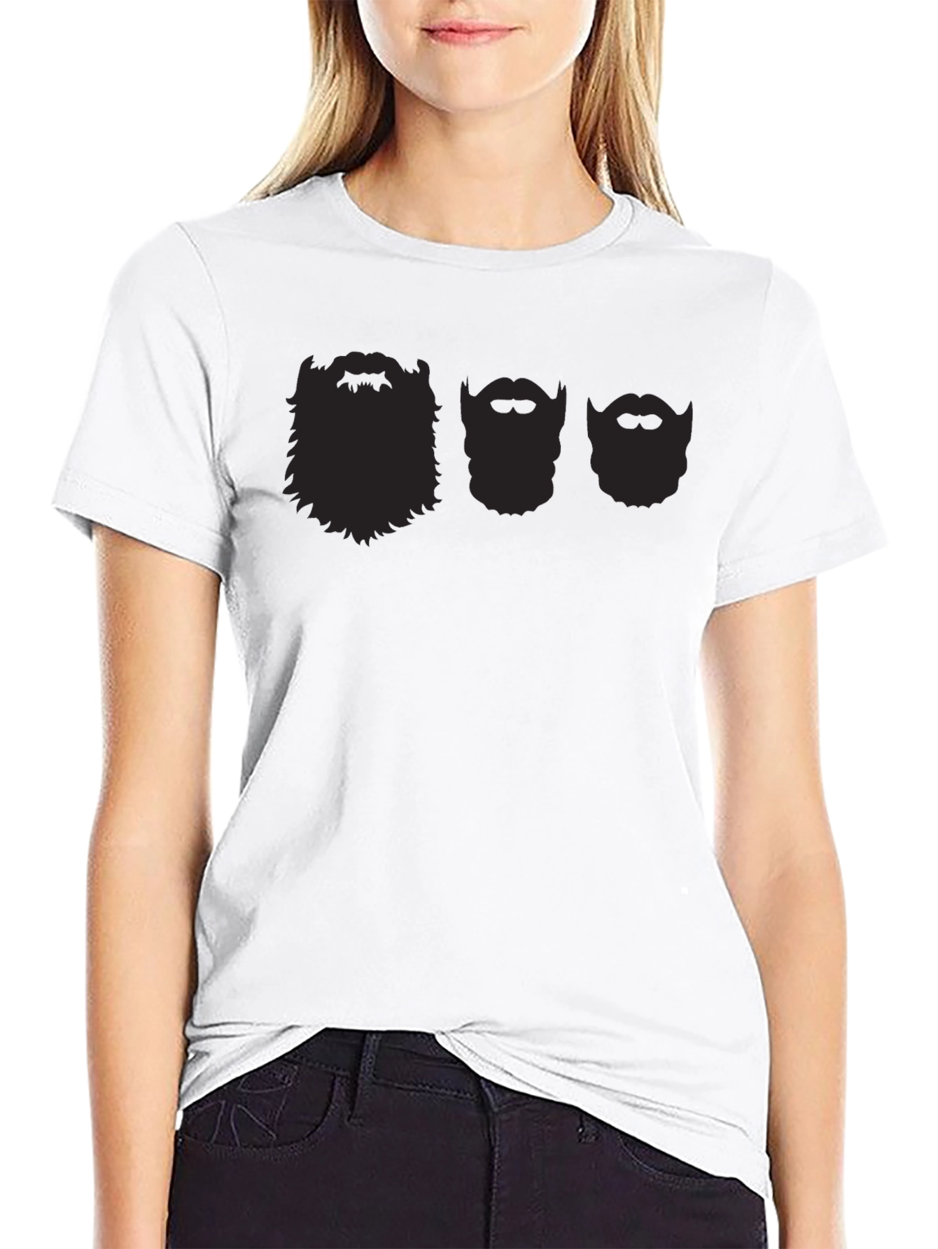 Black Bearded Faces Graphic T-Shirt - Black view 9
