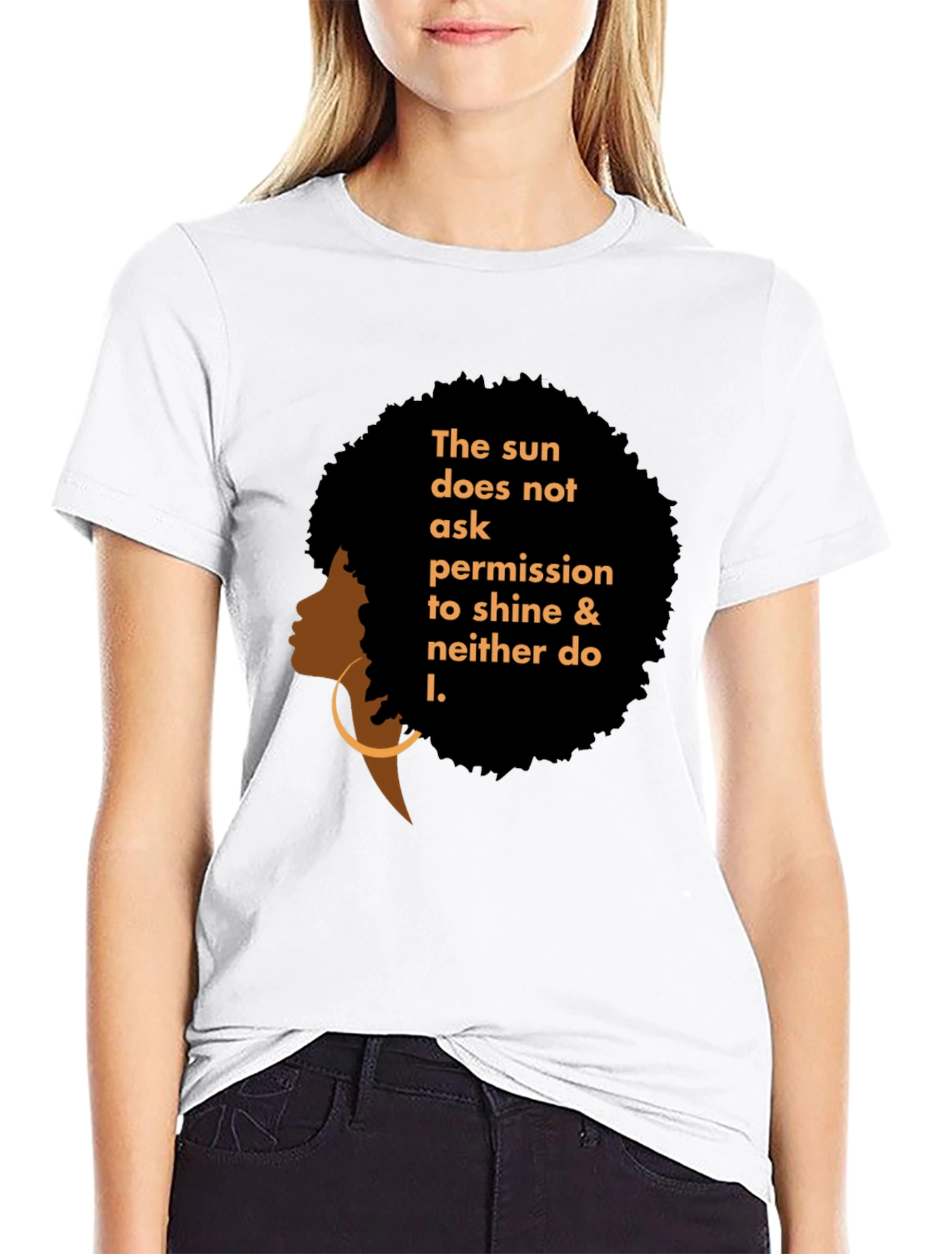 Black Empowered Woman Graphic Tee - Black view 9