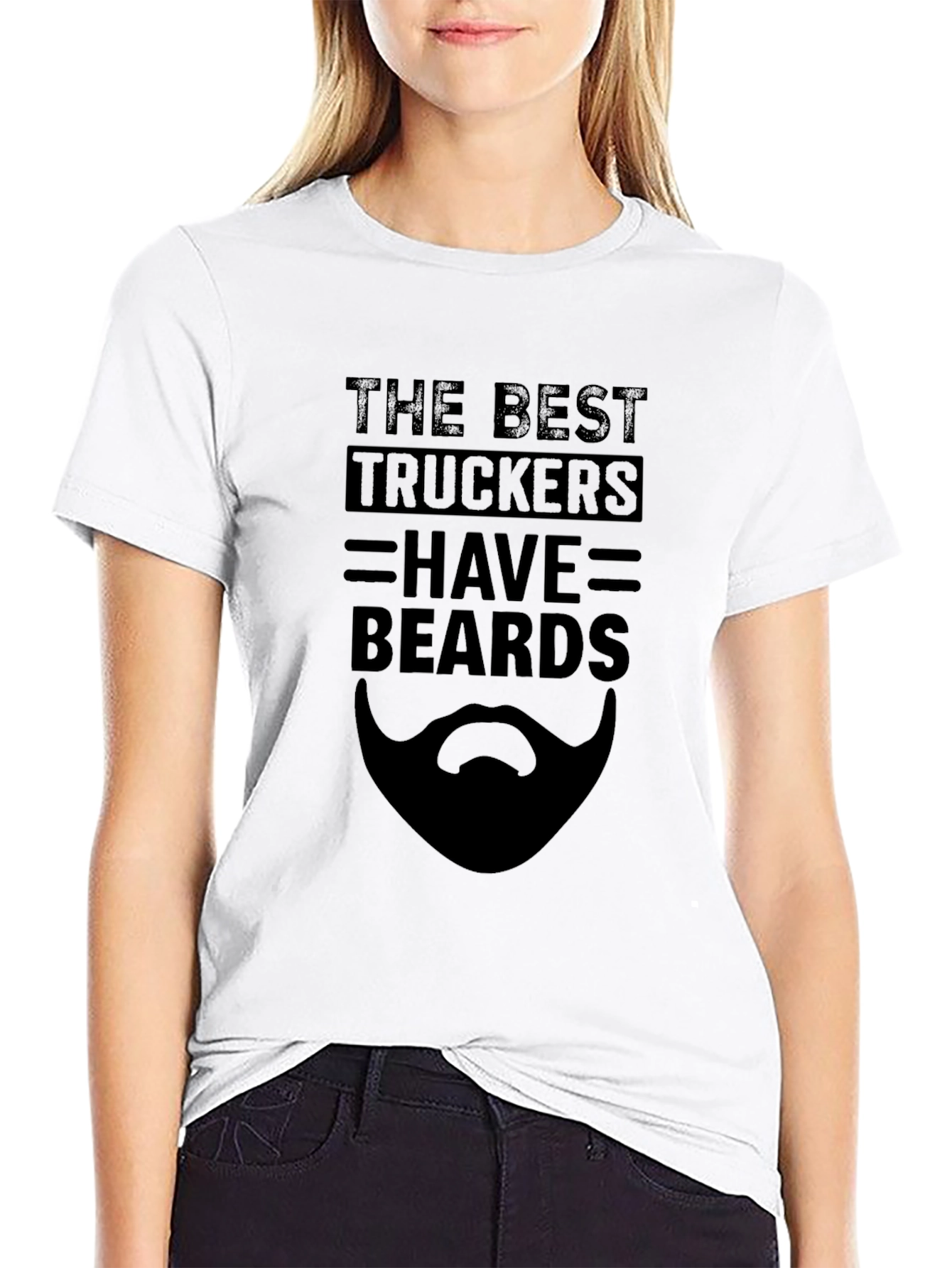 Black Trucker Beard Black Graphic Tee view 9