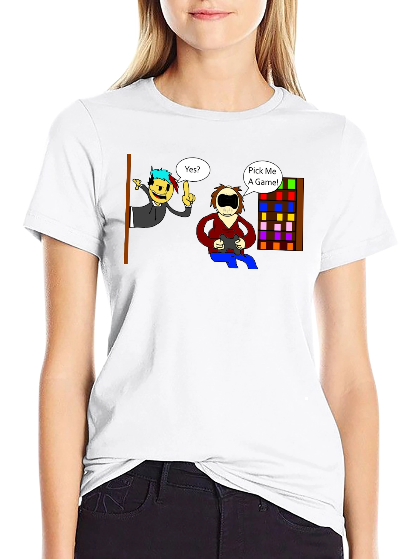 Black Gamer Choice Graphic Tee - Pick Me A Game! Black T-Shirt view 9