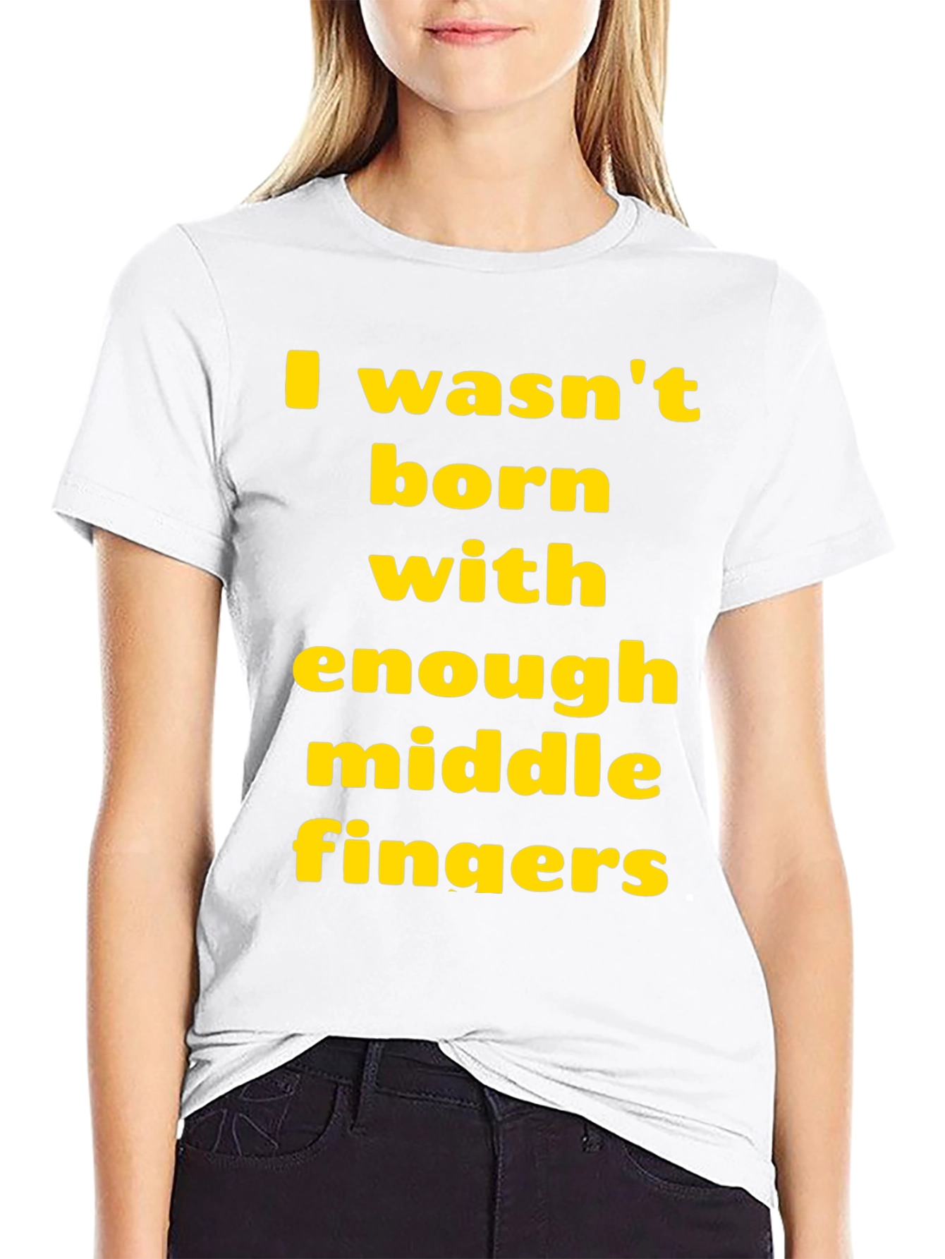 Black Funny Sarcastic T-Shirt: Middle Finger Graphic Tee view 9