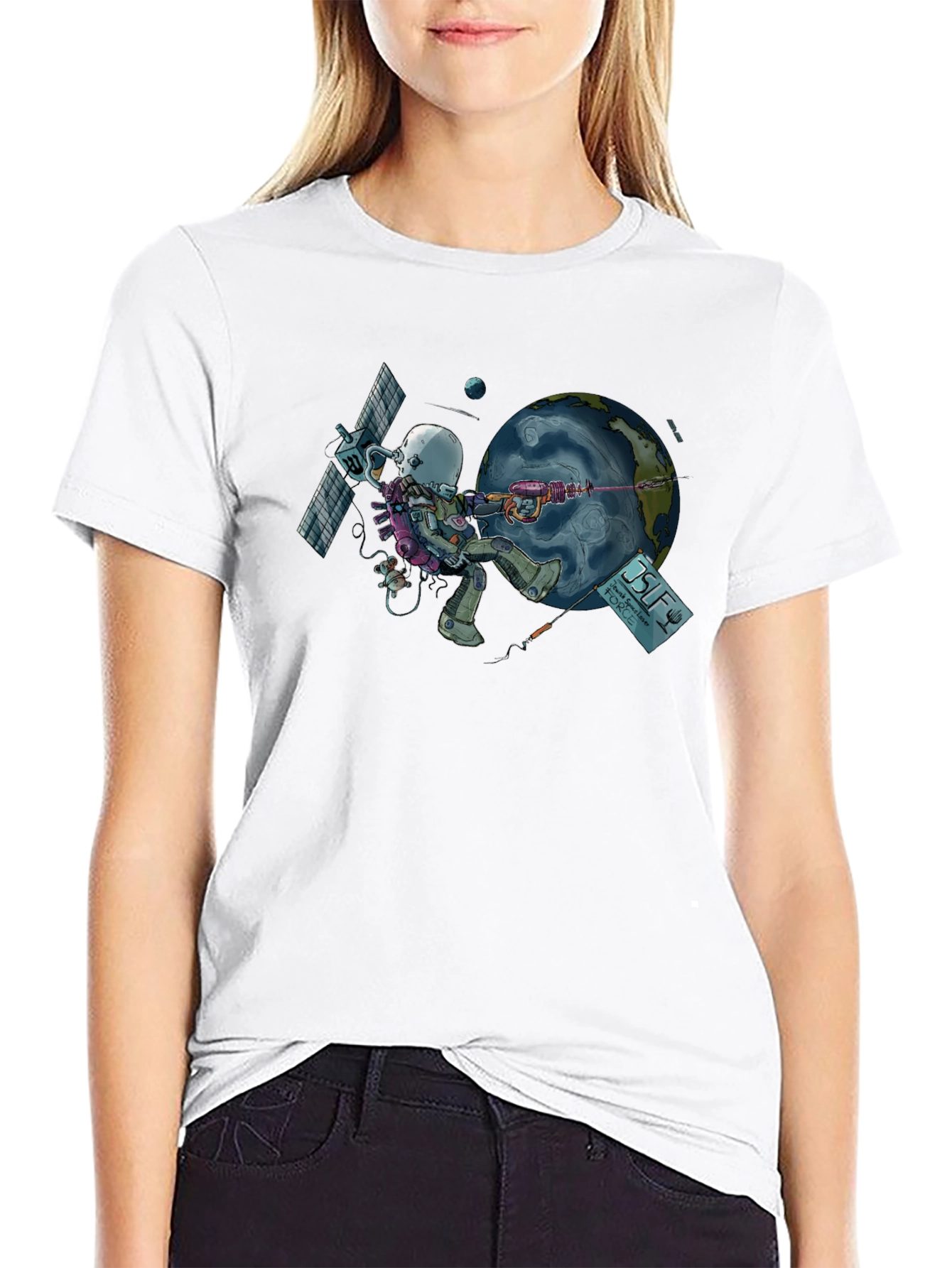 Black Cosmic Assault Graphic T-Shirt view 9