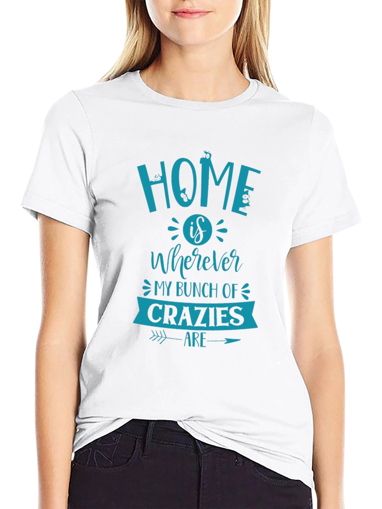 Black Home is Wherever My Bunch of Crazies Are T-Shirt view 9