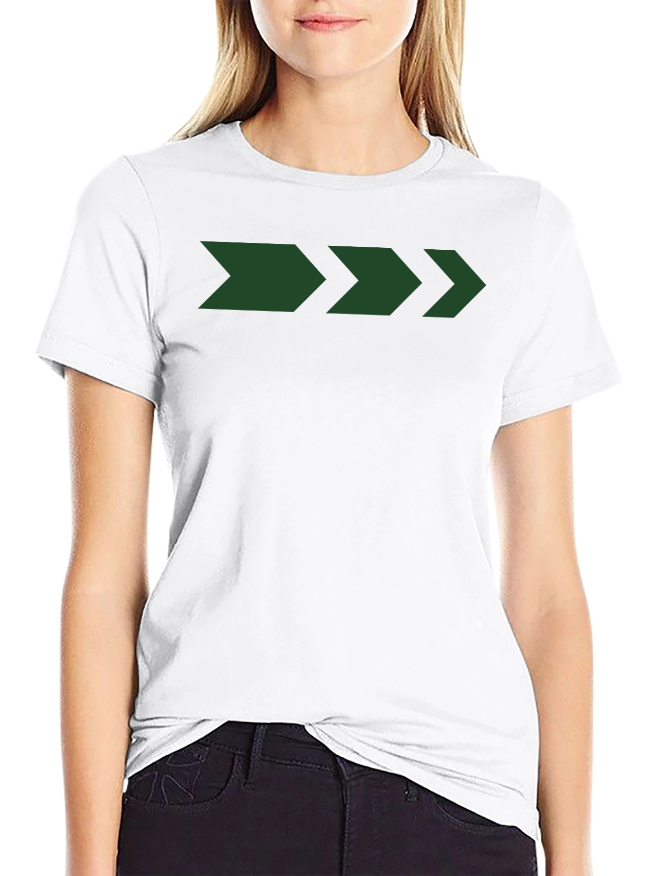 Men's Black T-Shirt with Green Arrow Graphic - 9