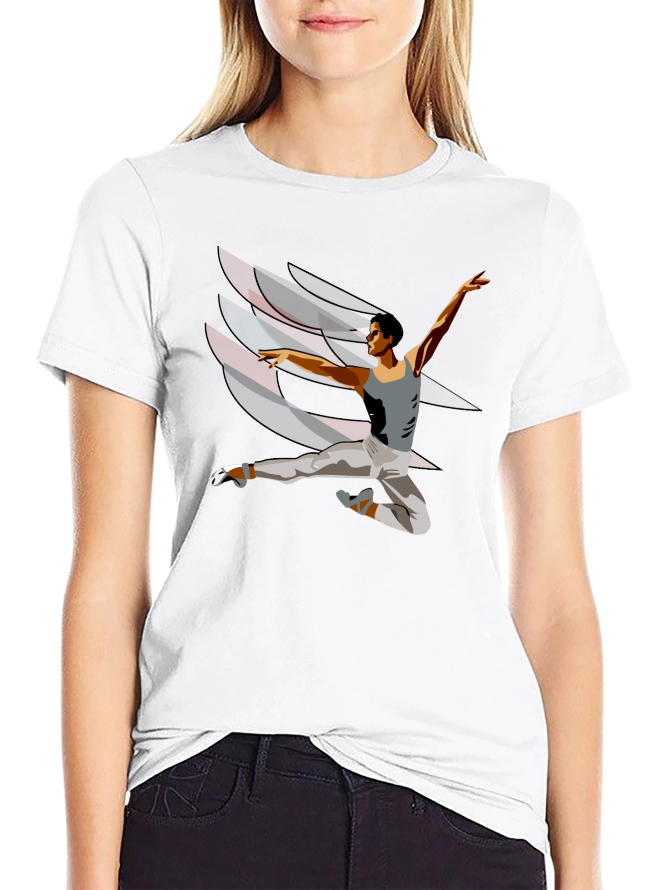 Black Ballet Dancer Graphic T-Shirt - Black view 9