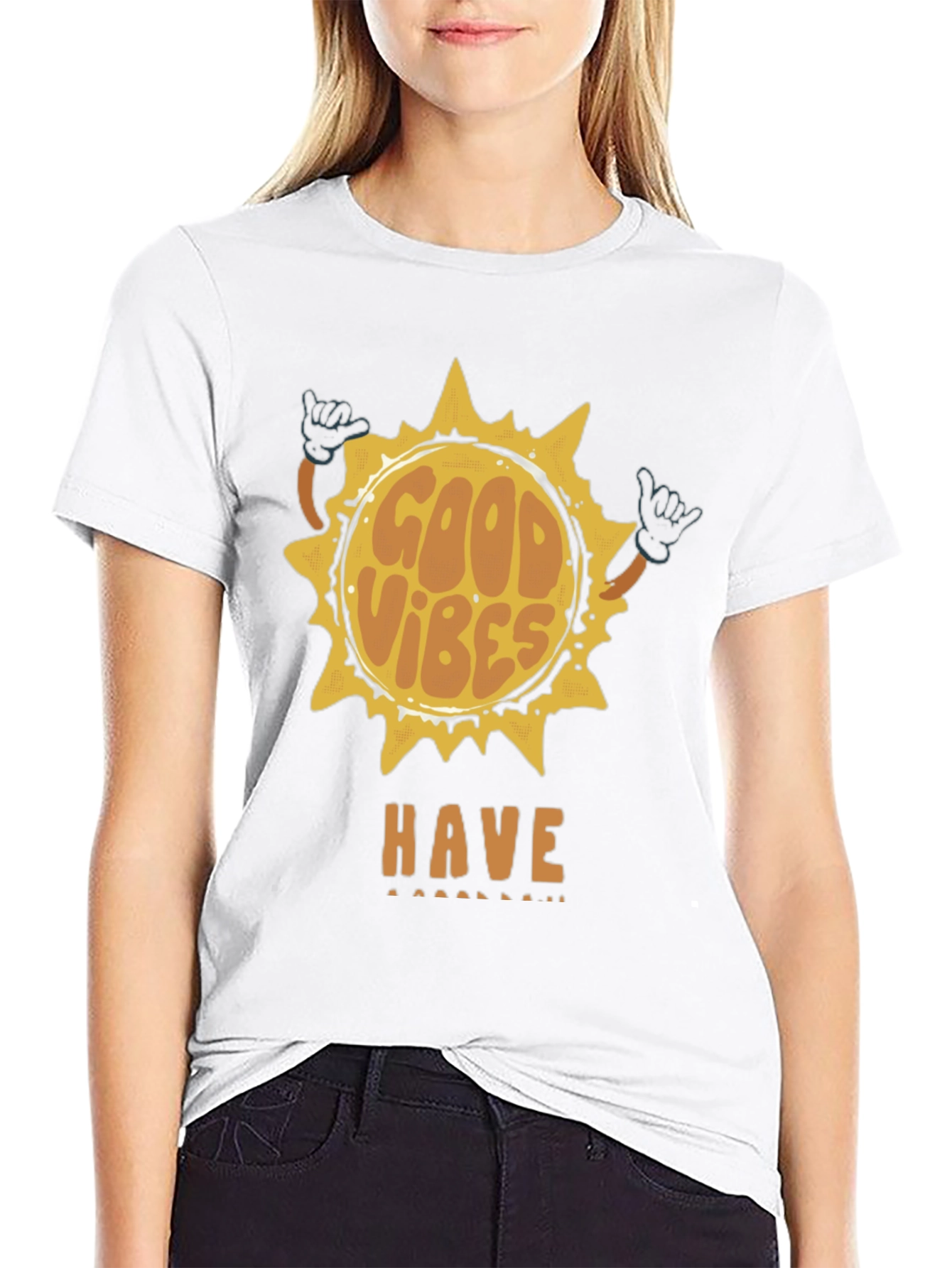 Black Good Vibes Graphic T-Shirt - Black view 9