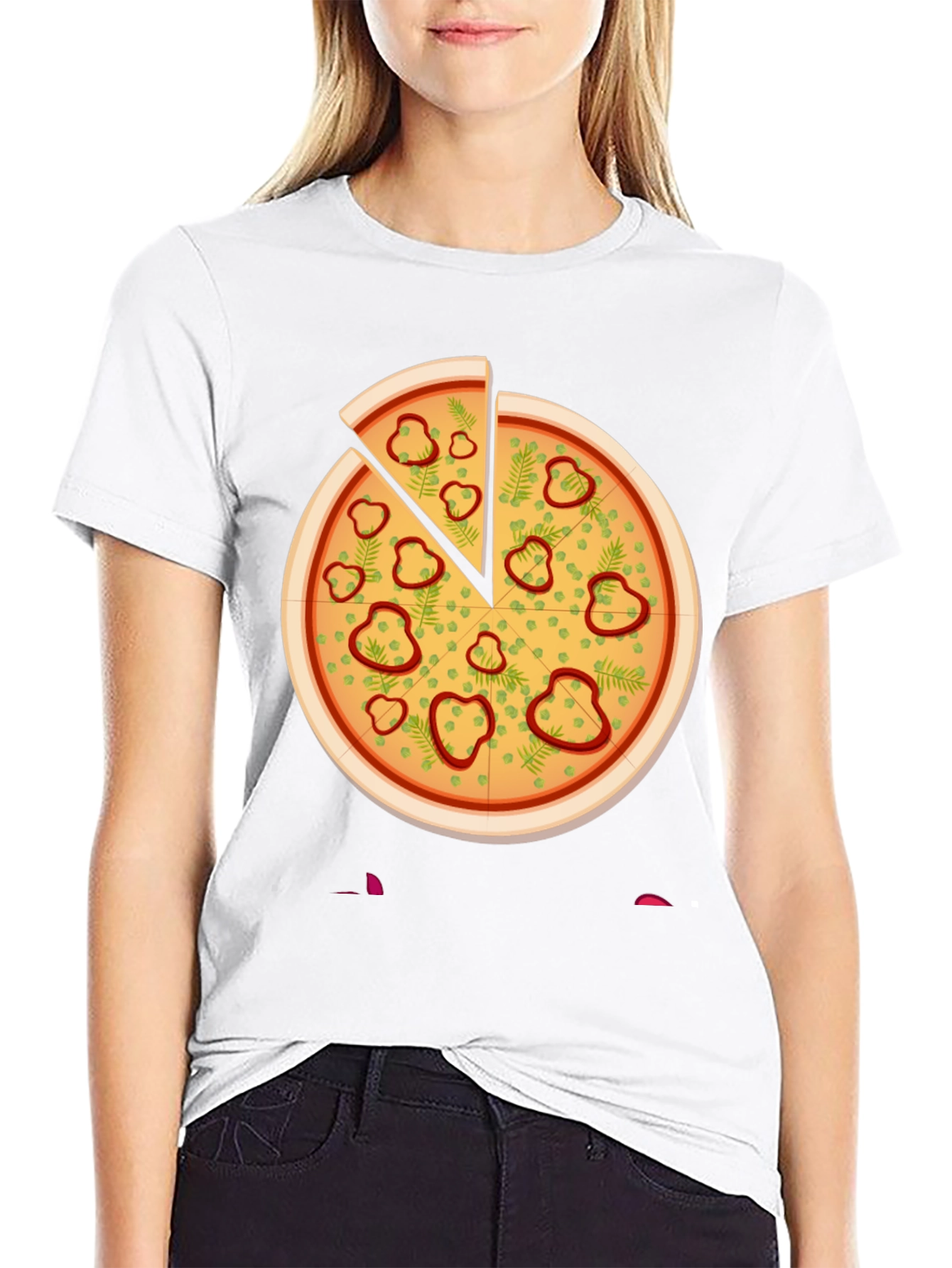 Black Pizza Graphic Tee - Unisex Crew Neck view 9