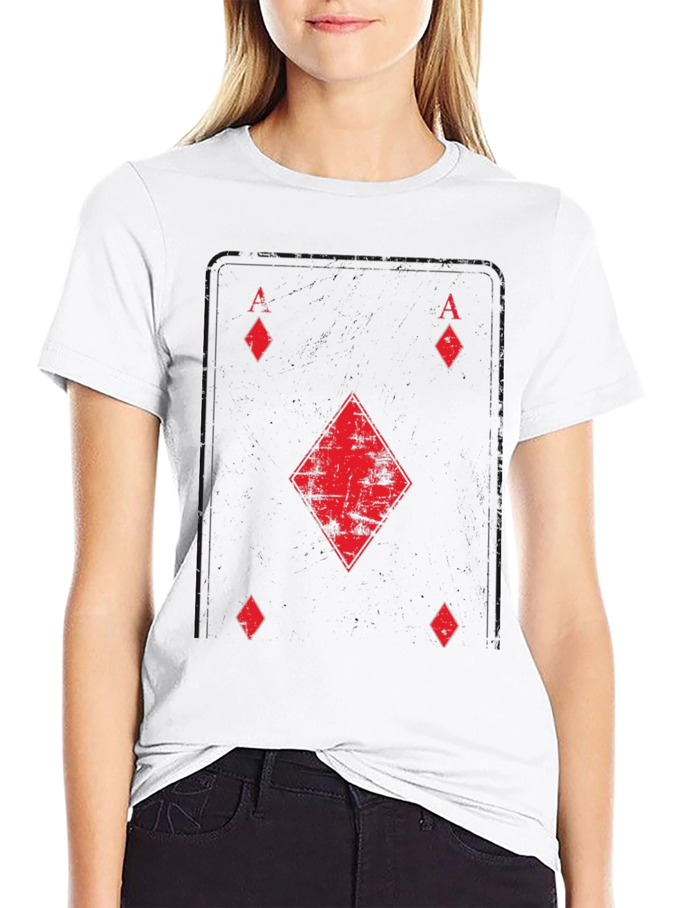 Black Ace of Diamonds Graphic T-Shirt view 9