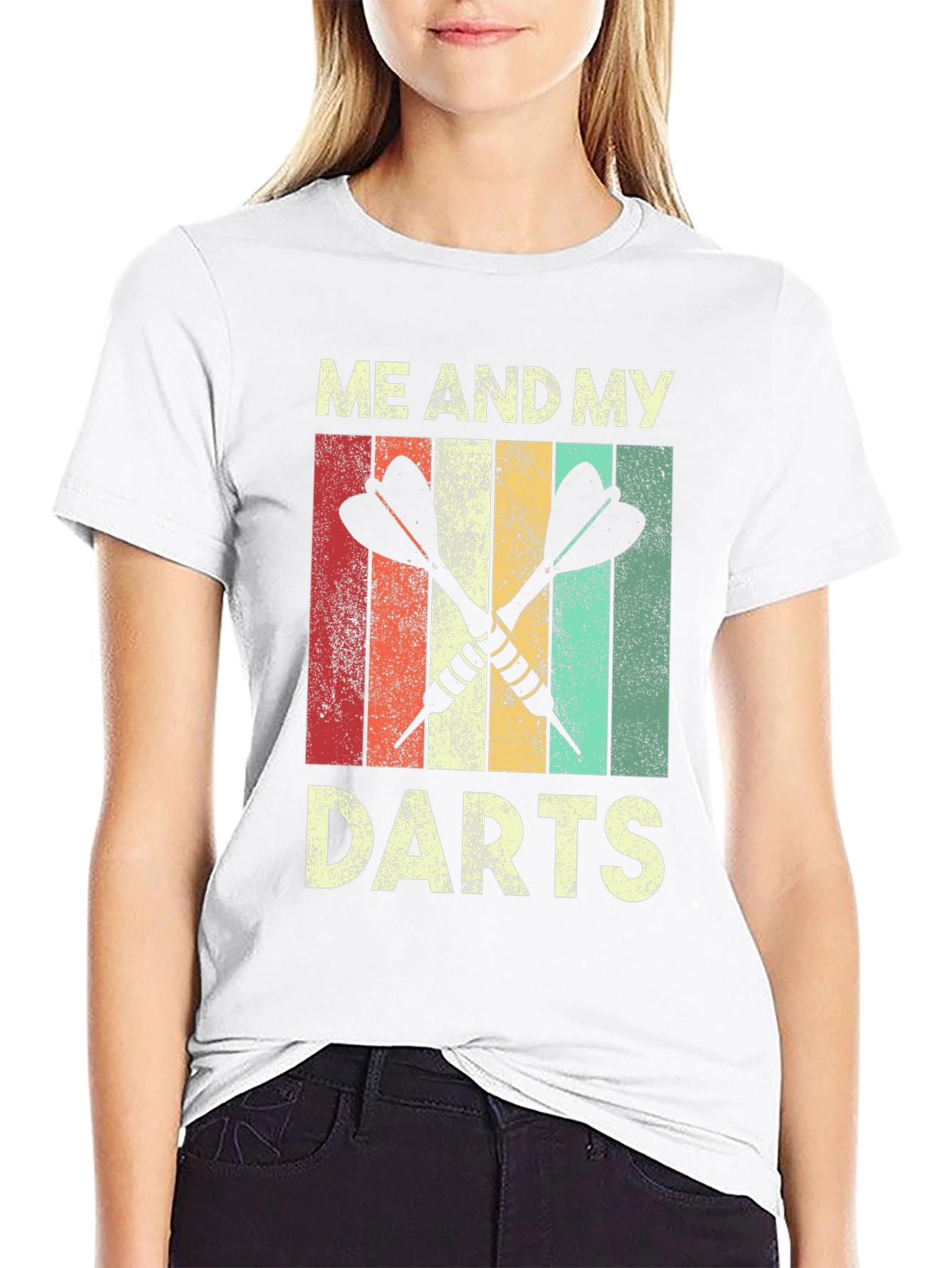 Black Retro "Me And My Darts" Graphic Tee view 9