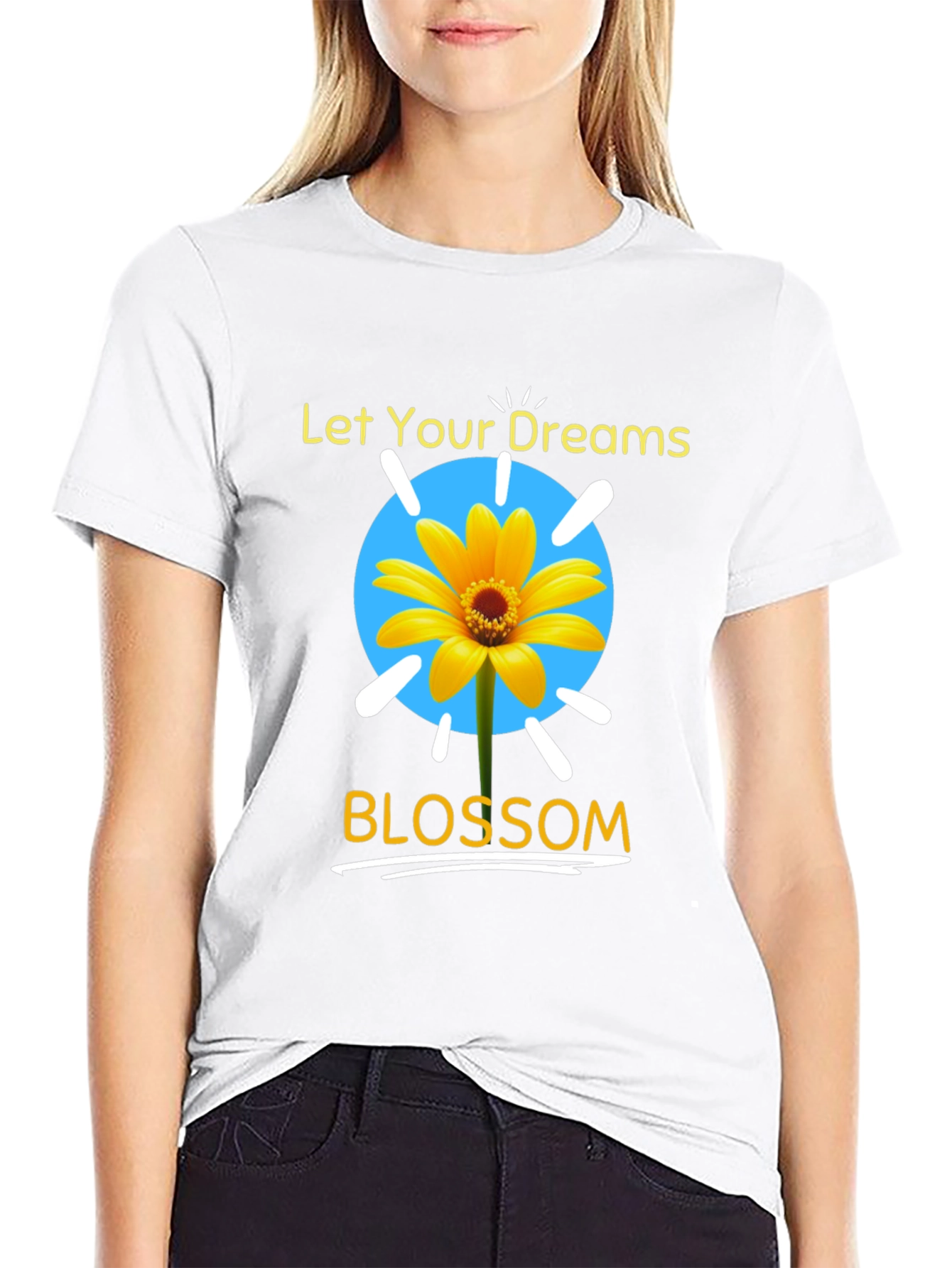 Black Dream Blossom Graphic Tee - Black Unisex T-Shirt view 9