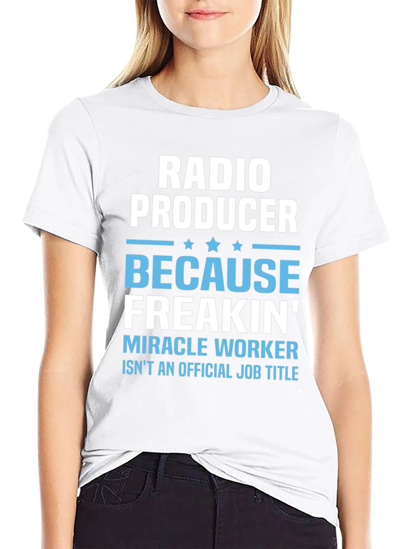 Black Radio Producer Funny Job Title T-Shirt view 9