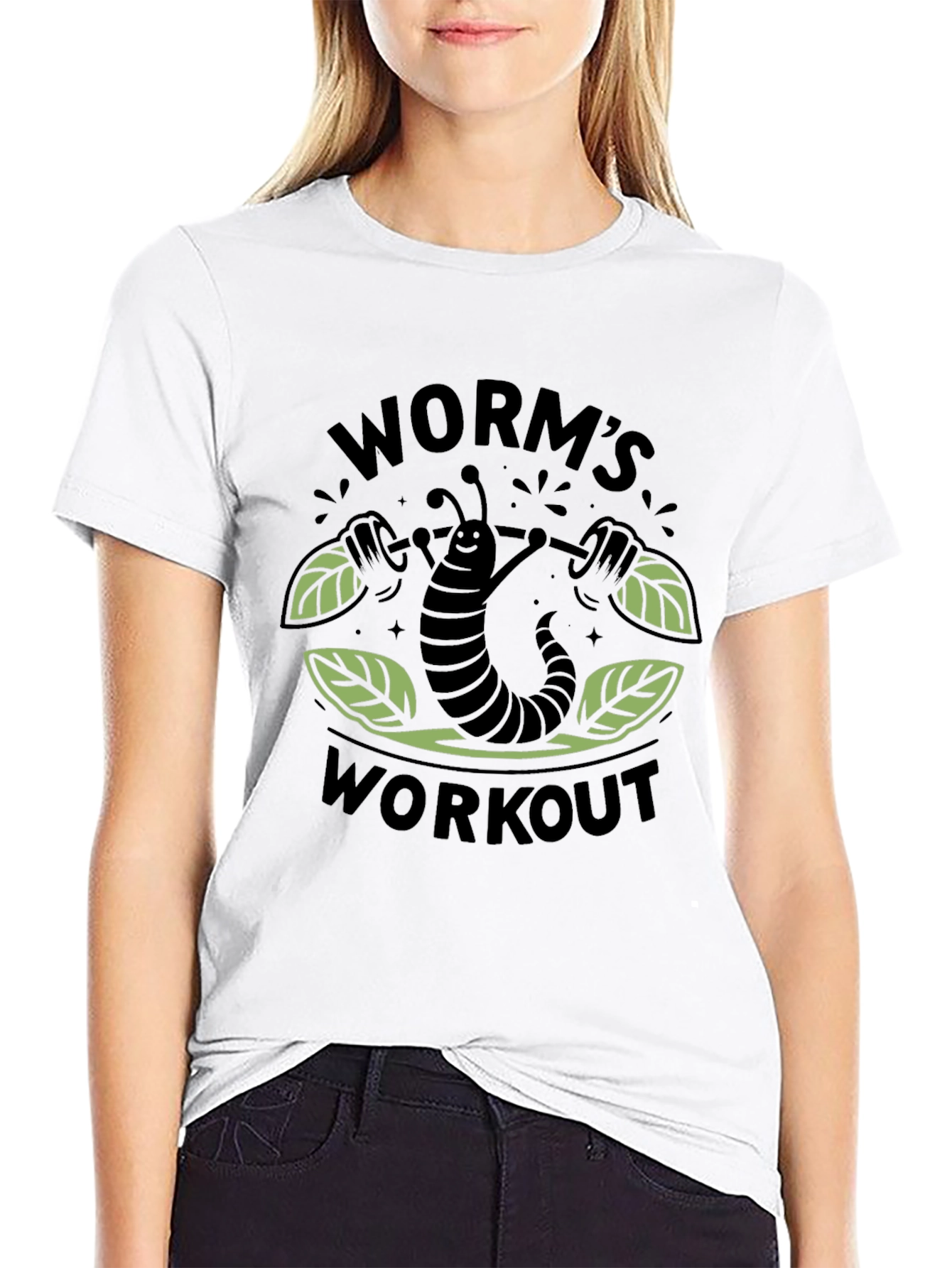 Black Worm's Workout T-Shirt - Black Cotton Tee view 9