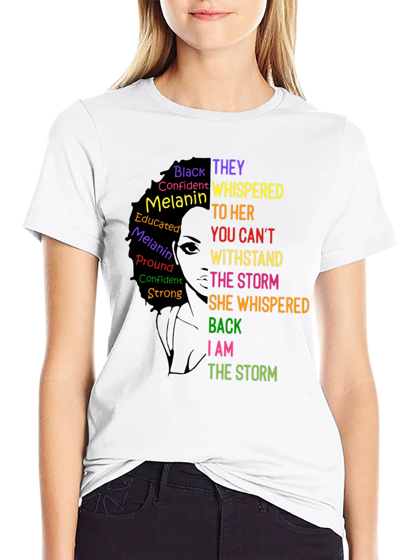 Black Empowered Woman T-Shirt: I Am The Storm Tee view 9
