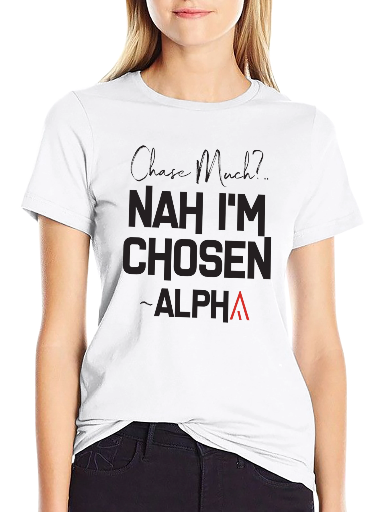 Black Nah I'm Chosen Alpha T-Shirt view 9